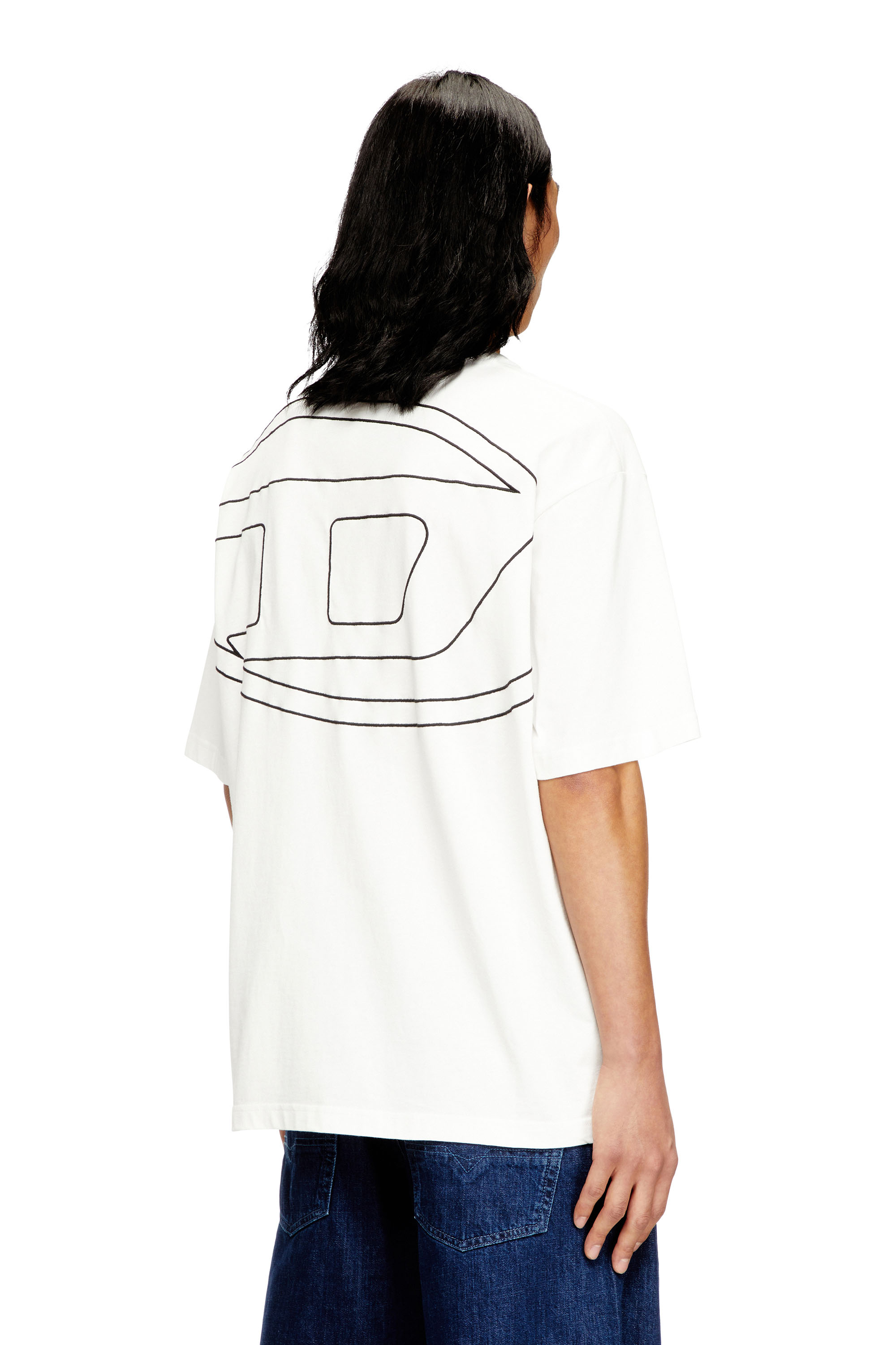 Diesel - T-BOGGY-MEGOVAL-D, Camiseta con bordado oval D grande Hombre in Blanco - 4