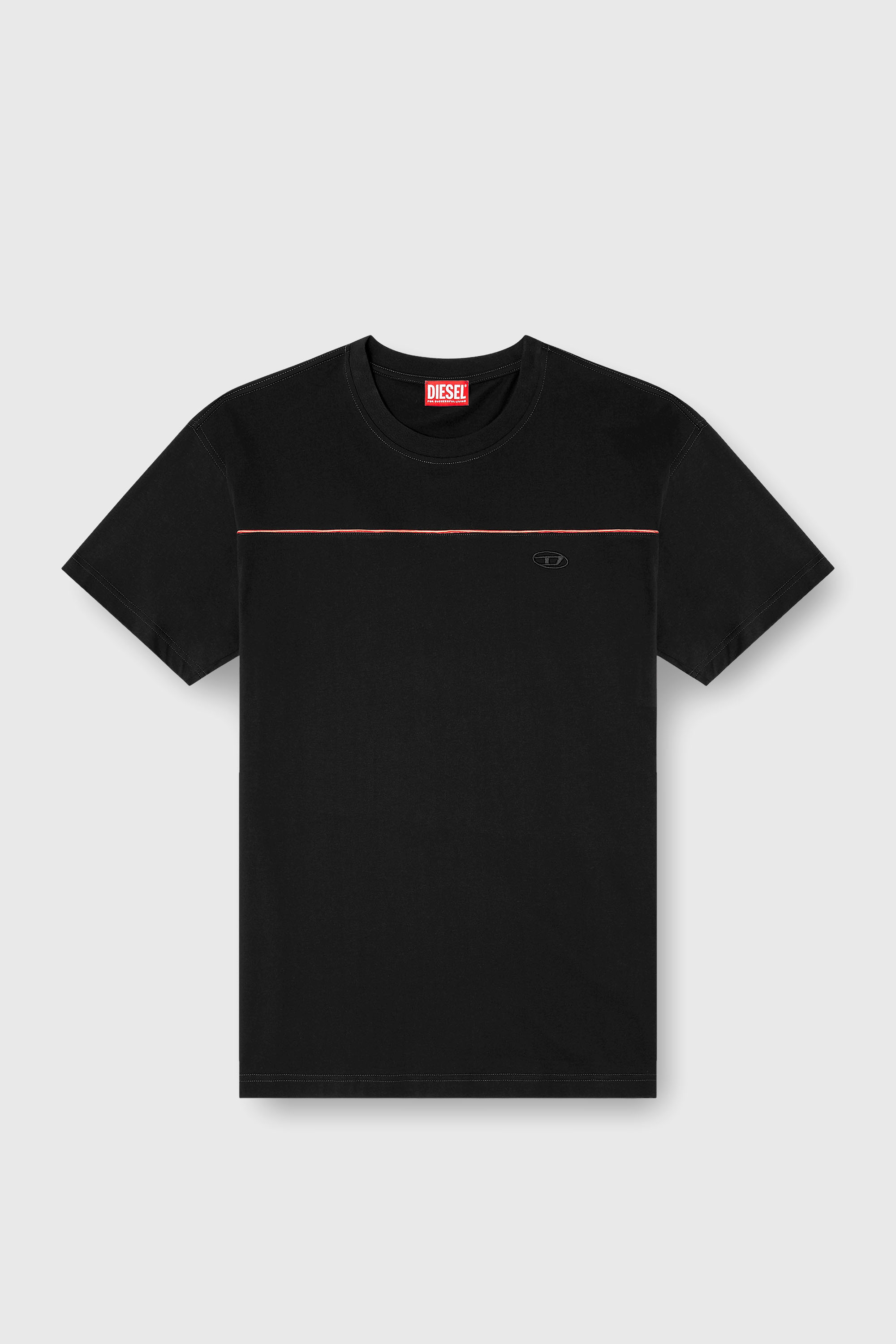 Diesel - T-NORM-PIPING, Camiseta con ribete en contraste Hombre in Negro - 2