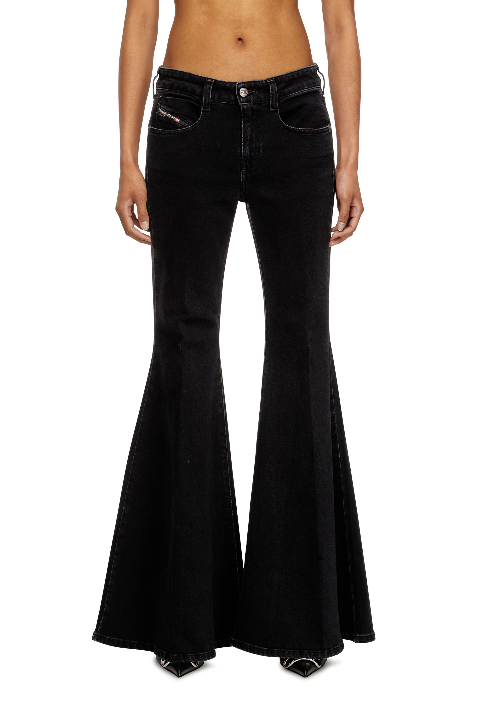 Diesel - Flare Jeans 1970 D-Bleess 09M69 Mujer, Negro/Gris oscuro - 2
