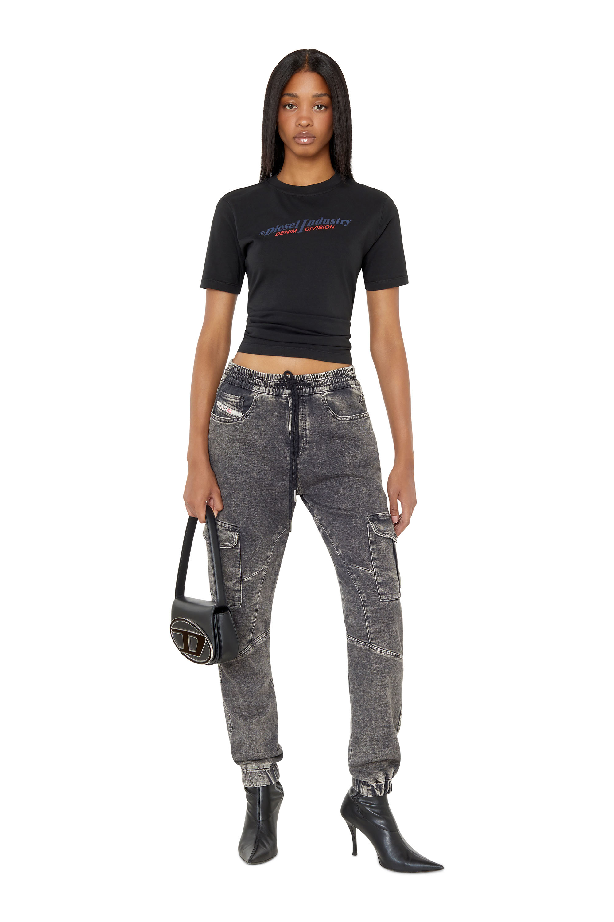 Diesel - D-Ursy Track Denim 069ZF Slim, Negro/Gris oscuro - Image 5