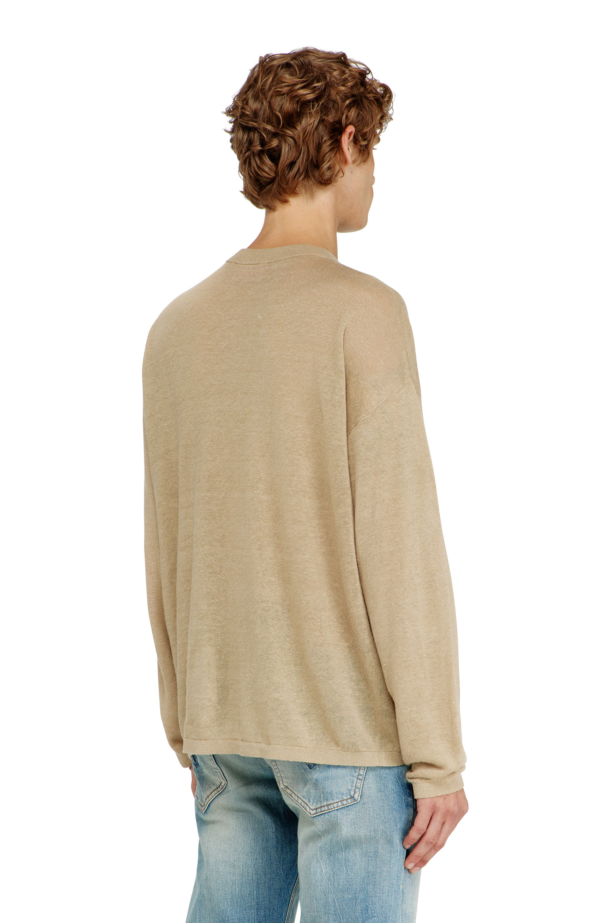 Diesel - K-ARMINS, Jersey de lino con estampado Phoenix desgastado Hombre in Beige - 4