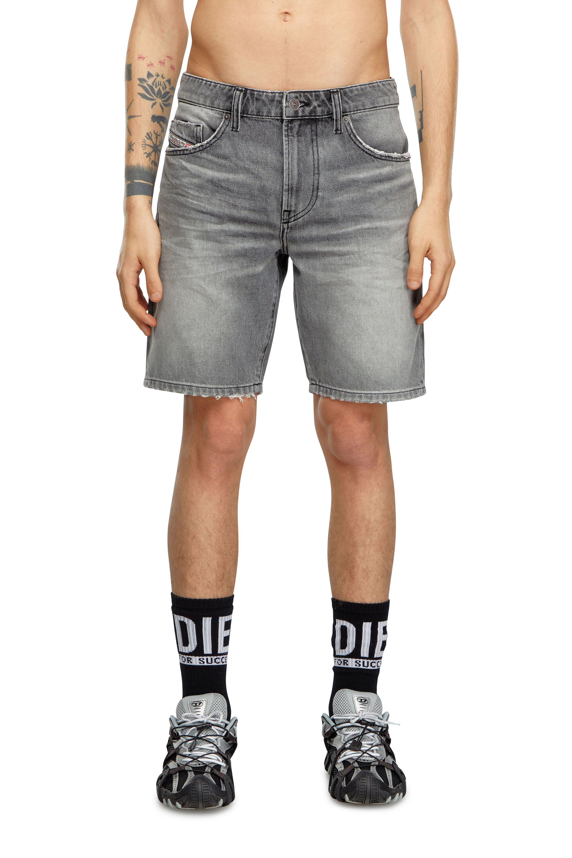 Diesel - D-FIN, Hombre Pantalones cortos vaqueros slim in Gris - Image 1