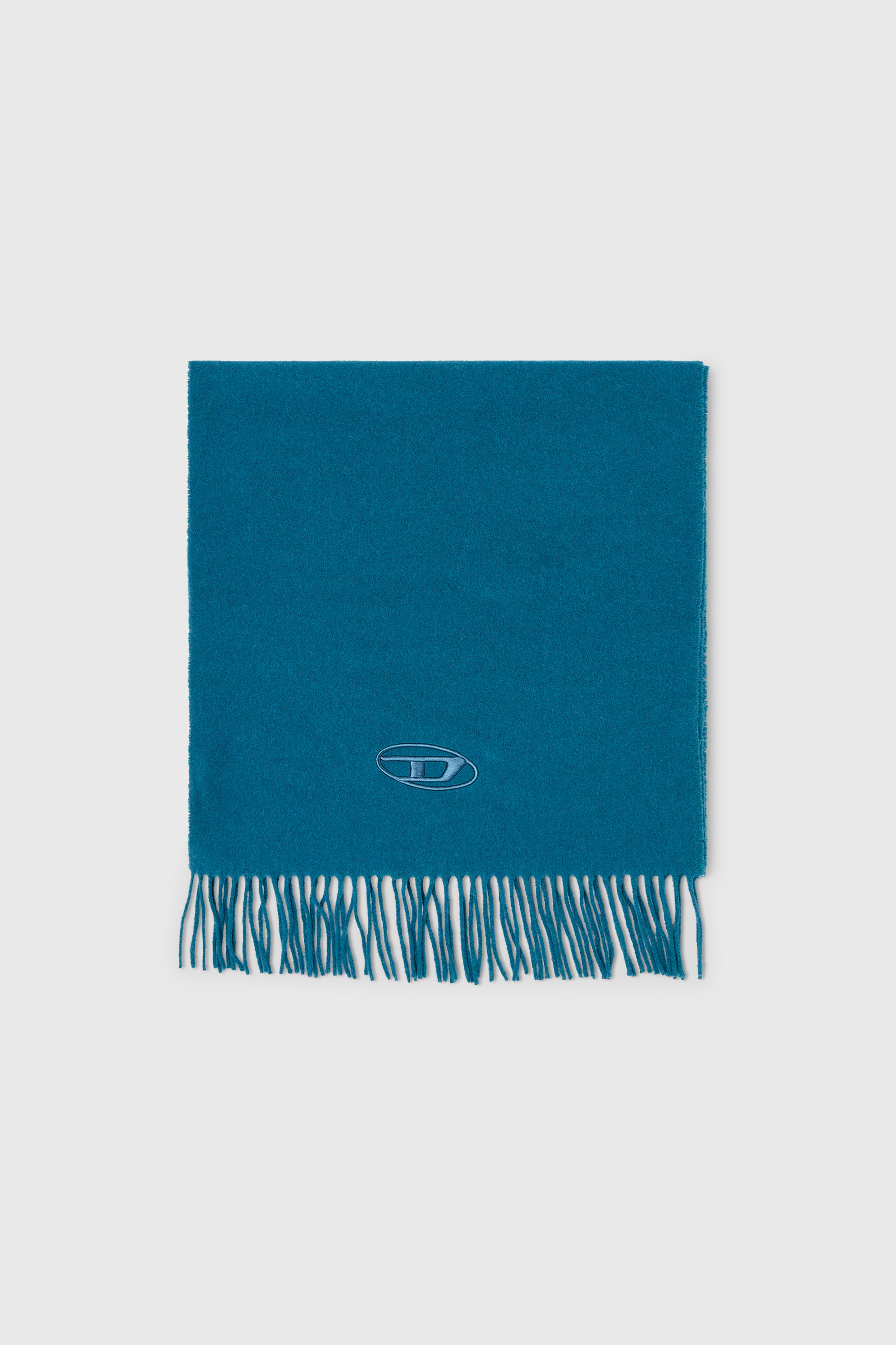 Diesel - S-IMON-D-LONG, Bufanda de mezcla de lana con bordes de flecos Unisex in Azul marino - 1