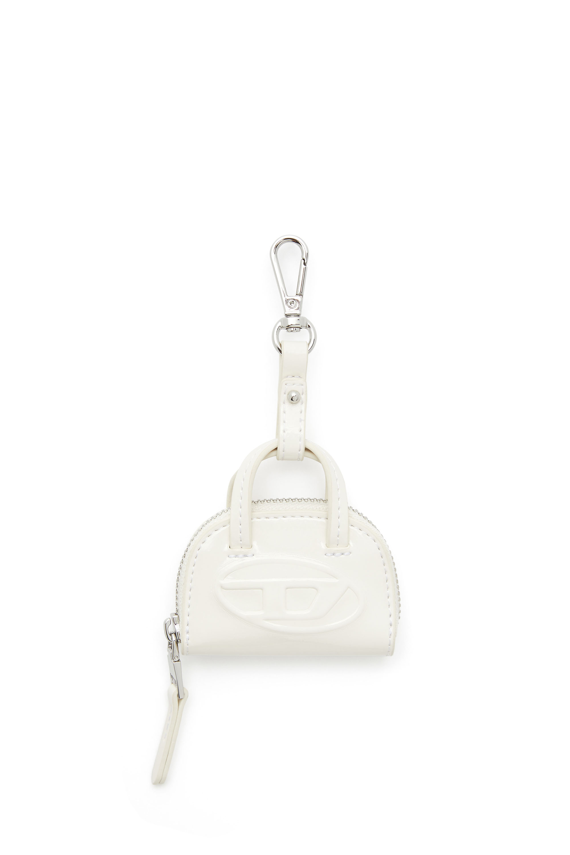 Diesel - 1DR DOME CHARMS, Charm para bolso en naplak arrugado y brillante Mujer in Blanco - 1
