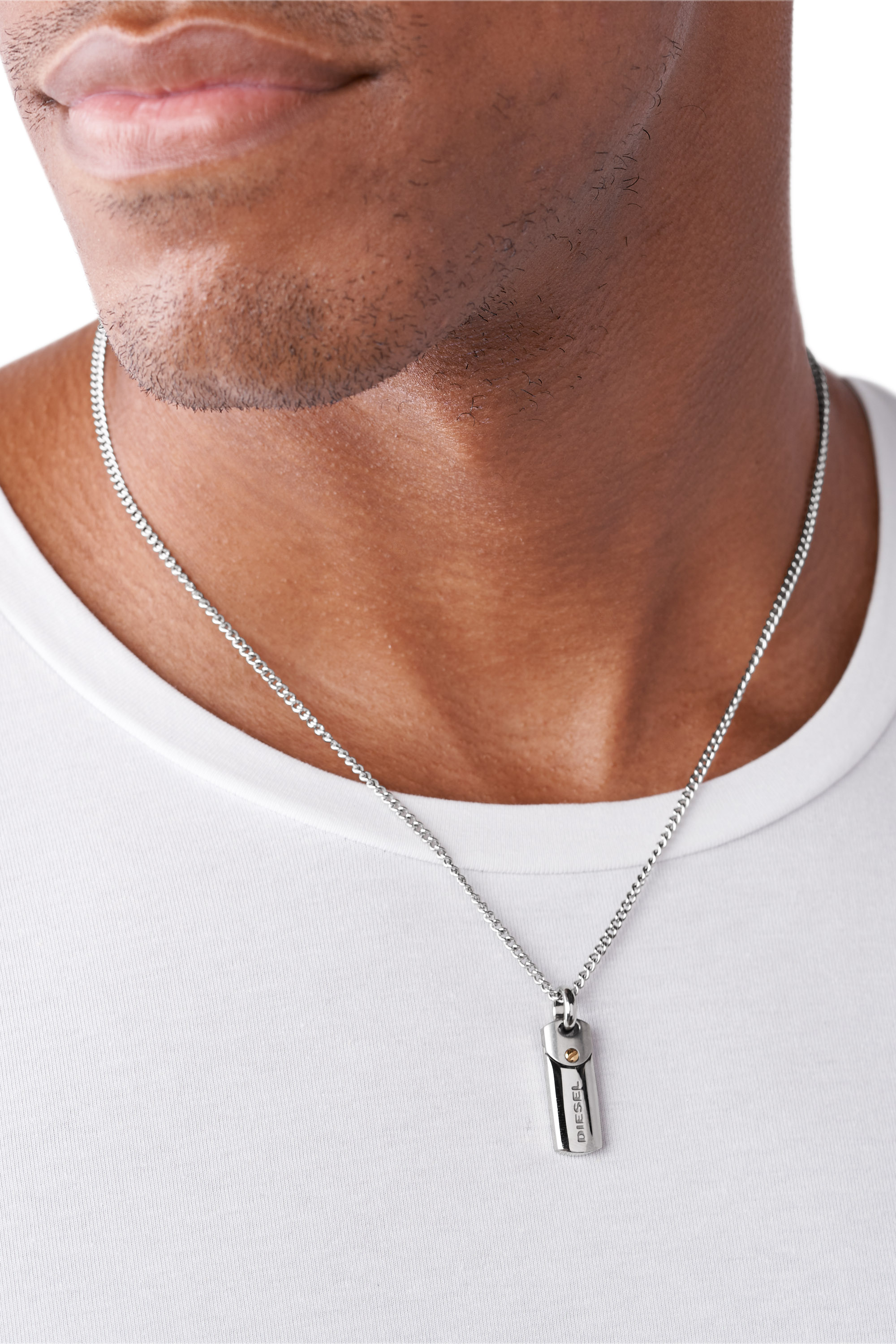Diesel - DX1116, Collar con placa identificativa de acero Hombre in Plateado - 3