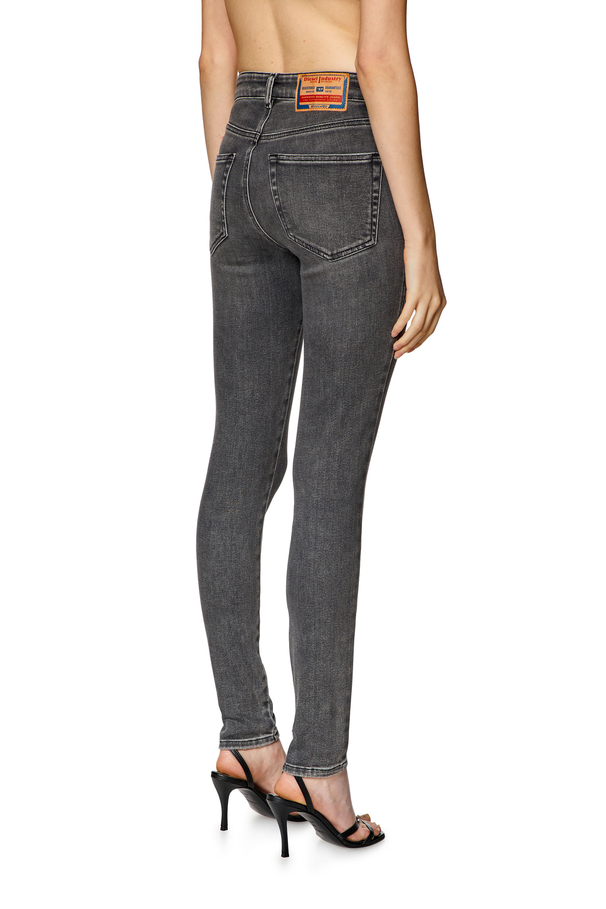 Diesel - Skinny Jeans 2017 Slandy 09H86 Mujer, Negro/Gris oscuro - 3