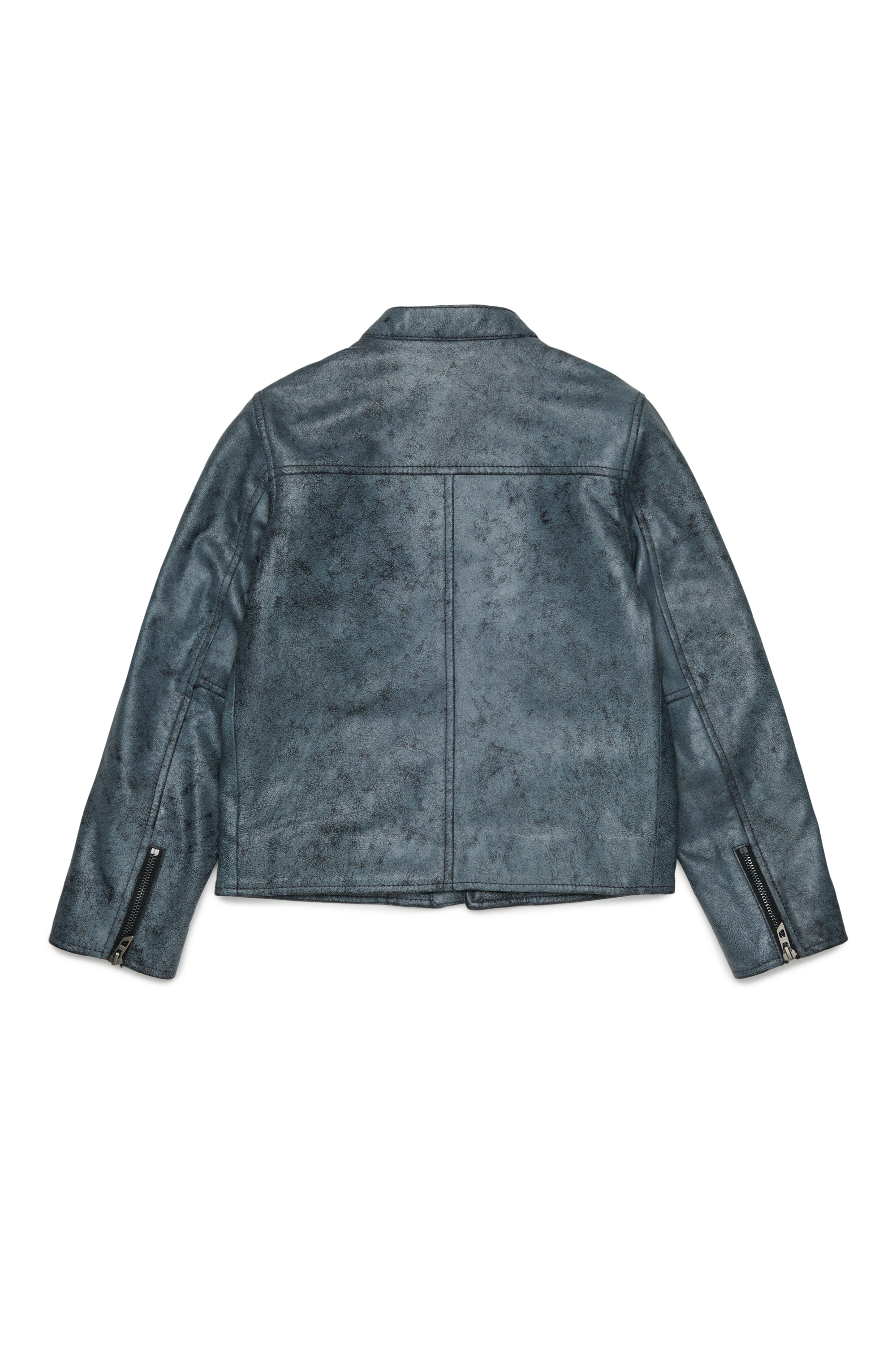 Diesel - JLEVERT, Chaqueta biker de piel con maxi logo Hombre in Negro - 2