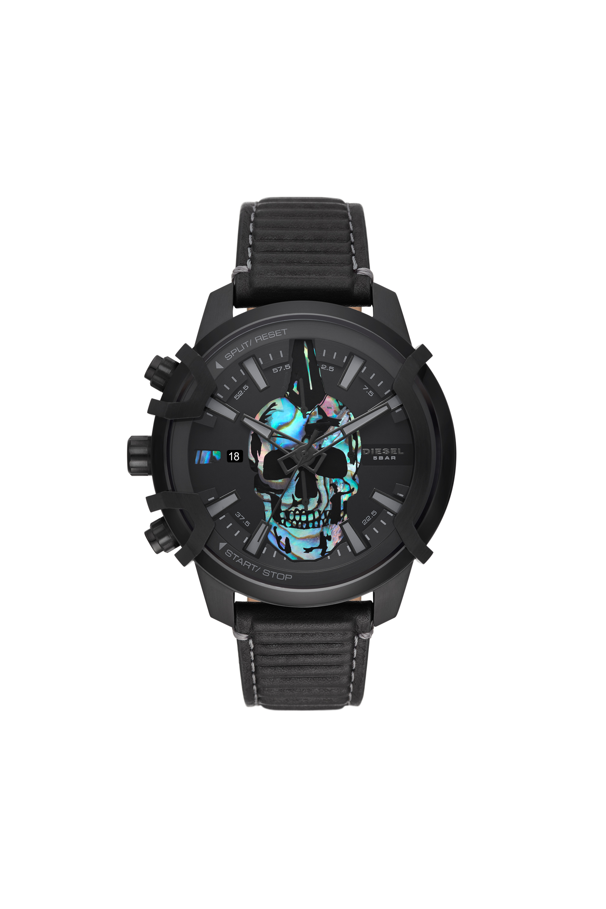 Diesel - DZ4576, Reloj Griffed con correa de cuero Hombre in Negro - 1