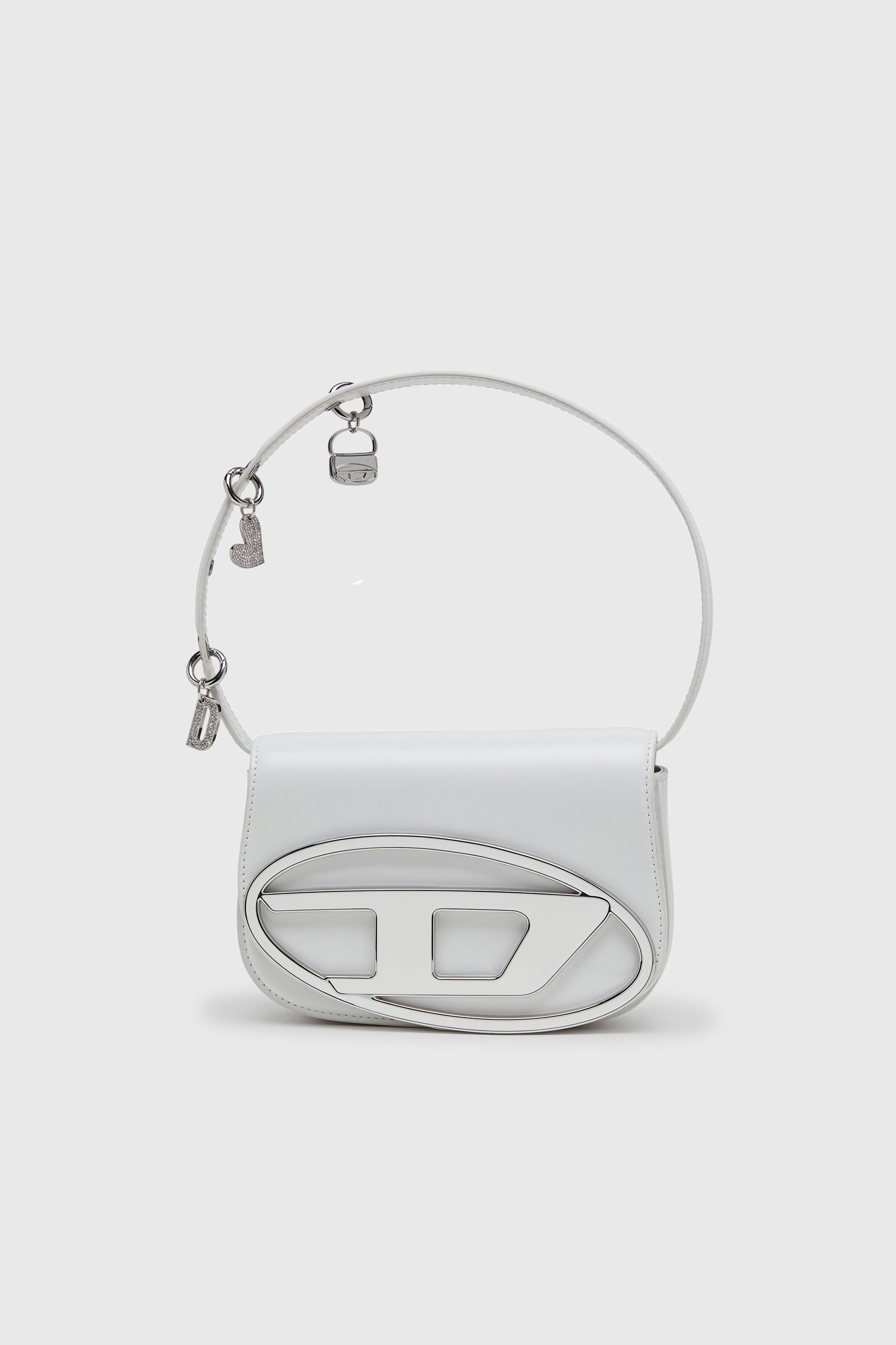 Diesel - 1DR, 1DR -Bolso de hombro de piel ic&oacute;nico con charms en el asa Mujer in Blanco - 1
