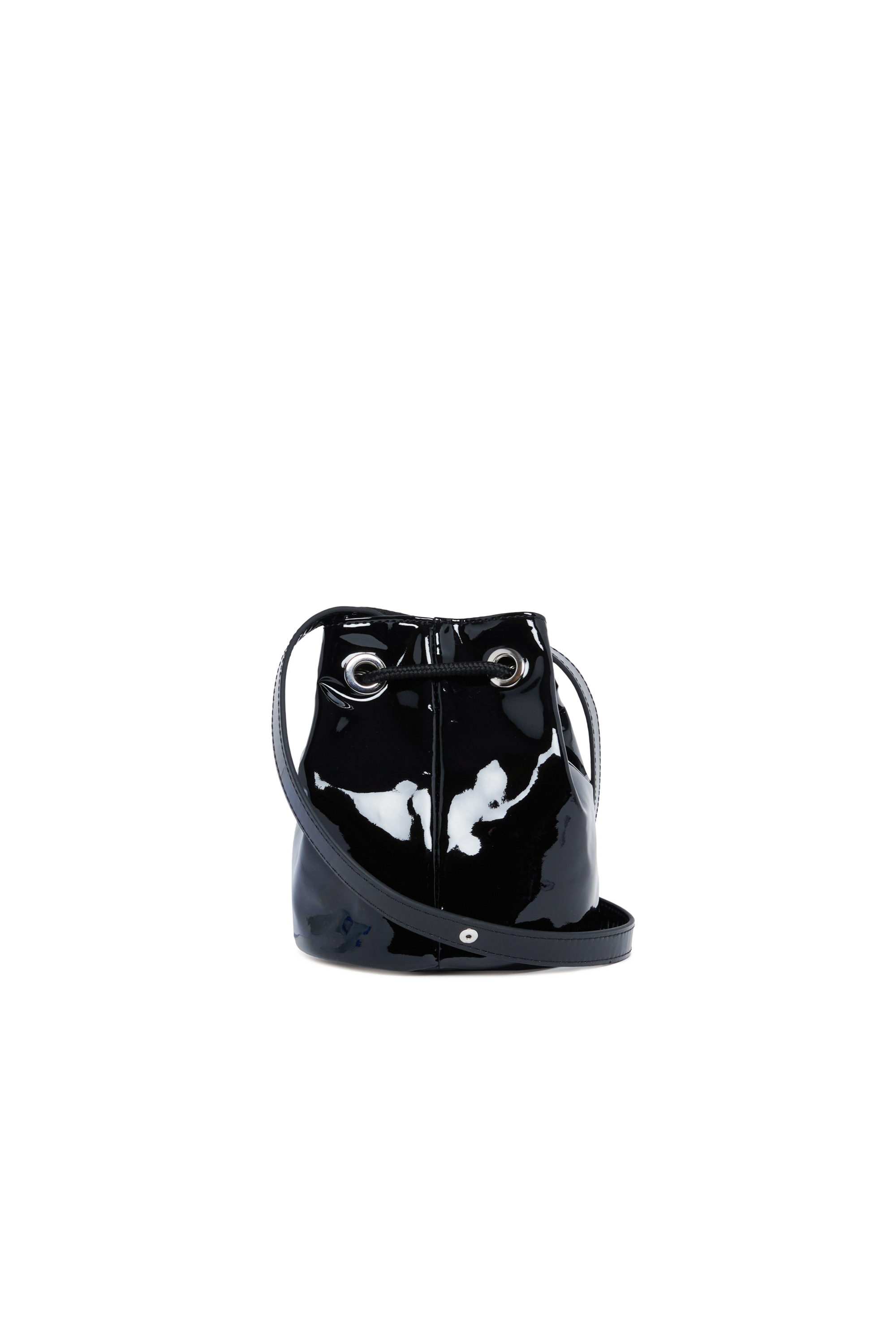 Diesel - WELLTYX, Mujer Bolso tipo cubo brillante de poliuretano revestido in Negro - Image 2