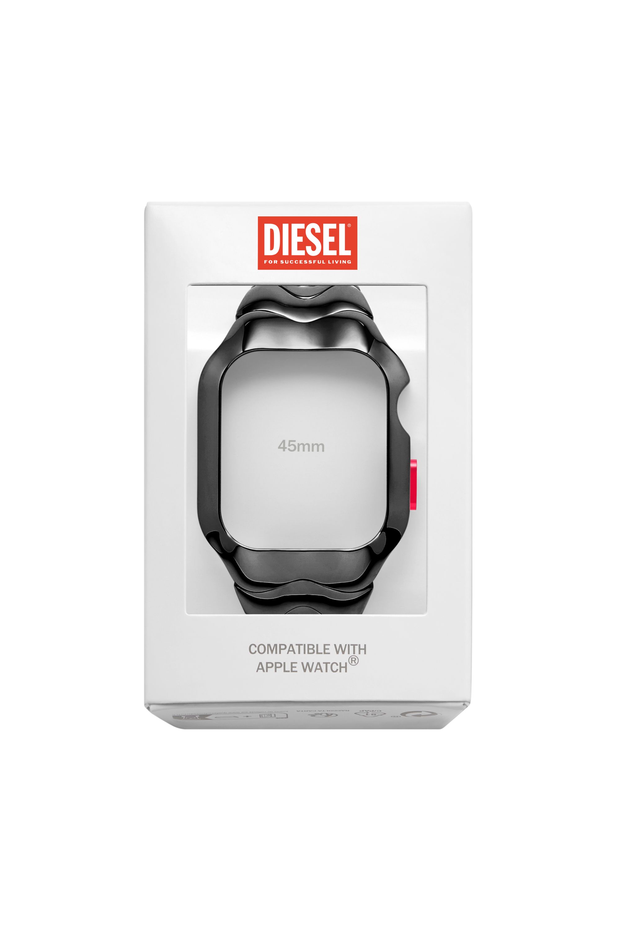 Diesel - DSS0025, Pieza única de acero inoxidable en color gris plomo para Apple Watch®, 45mm. Unisex in Negro - 2