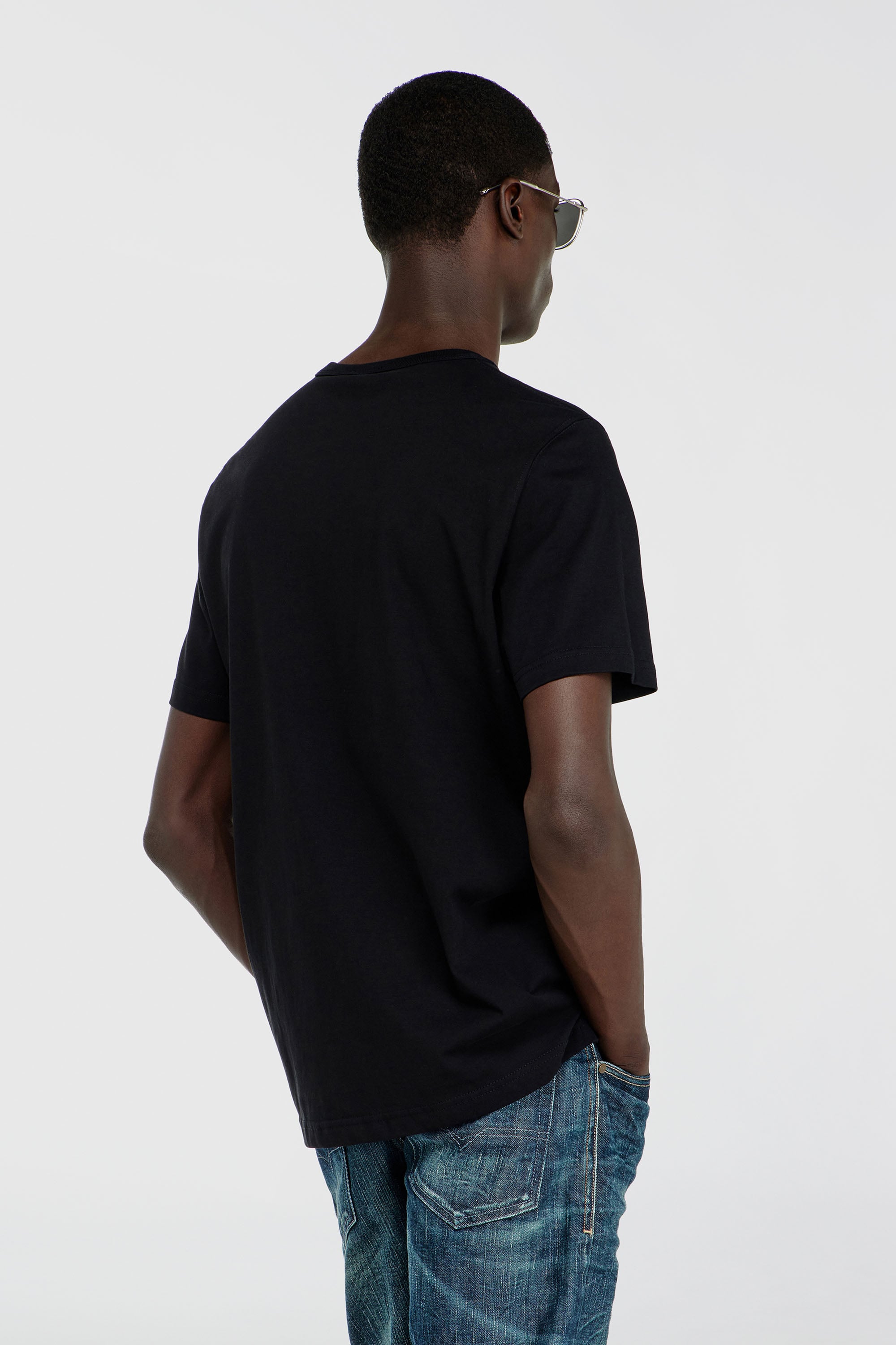 Diesel - T-ADJUST-OD, Man's T-shirt with metallic Oval D in Black - 4
