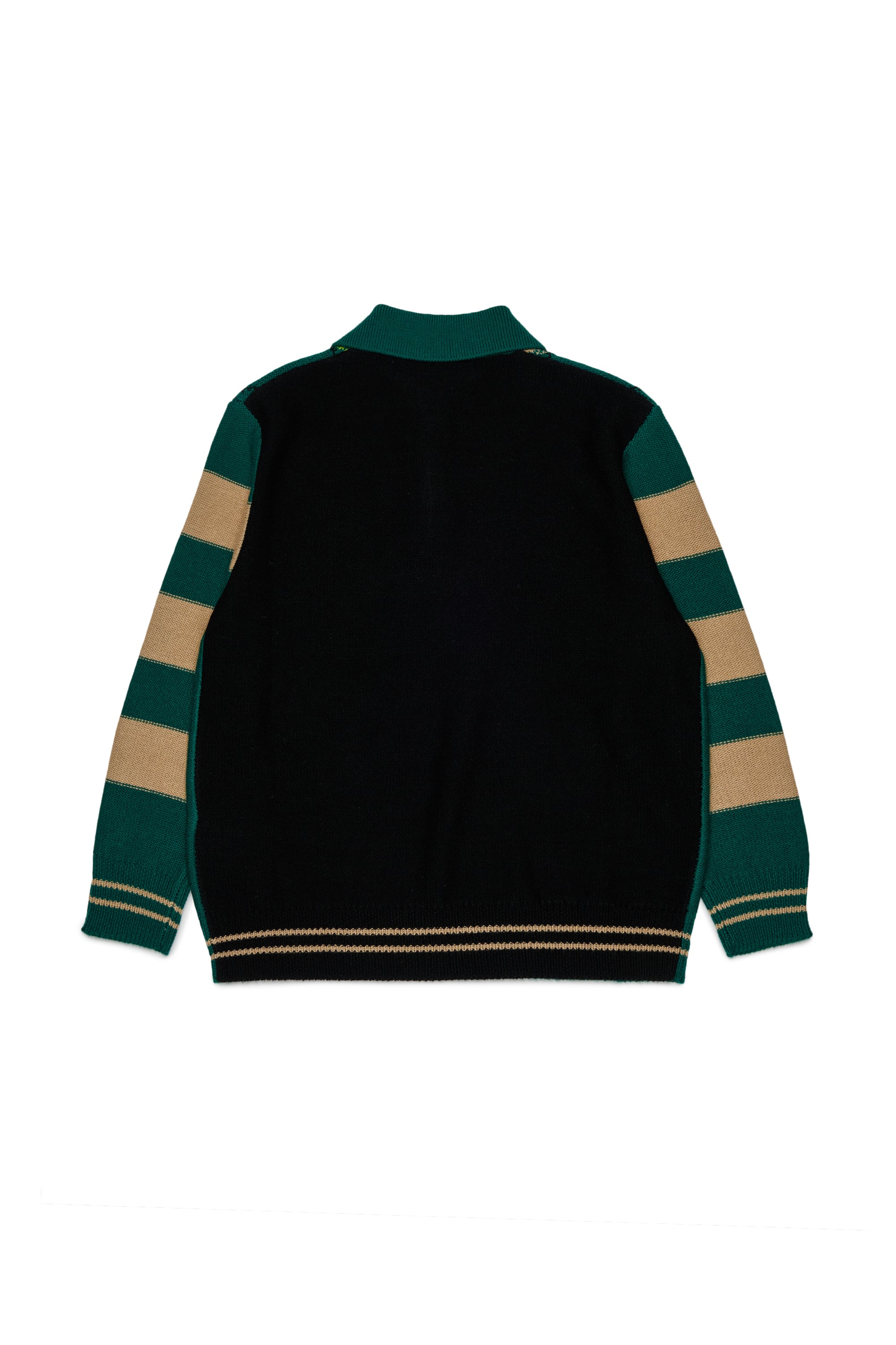 Diesel - KROMBY OVER, Jersey tipo polo de mezcla de lana con motivo argyle Unisex in Verde - 2
