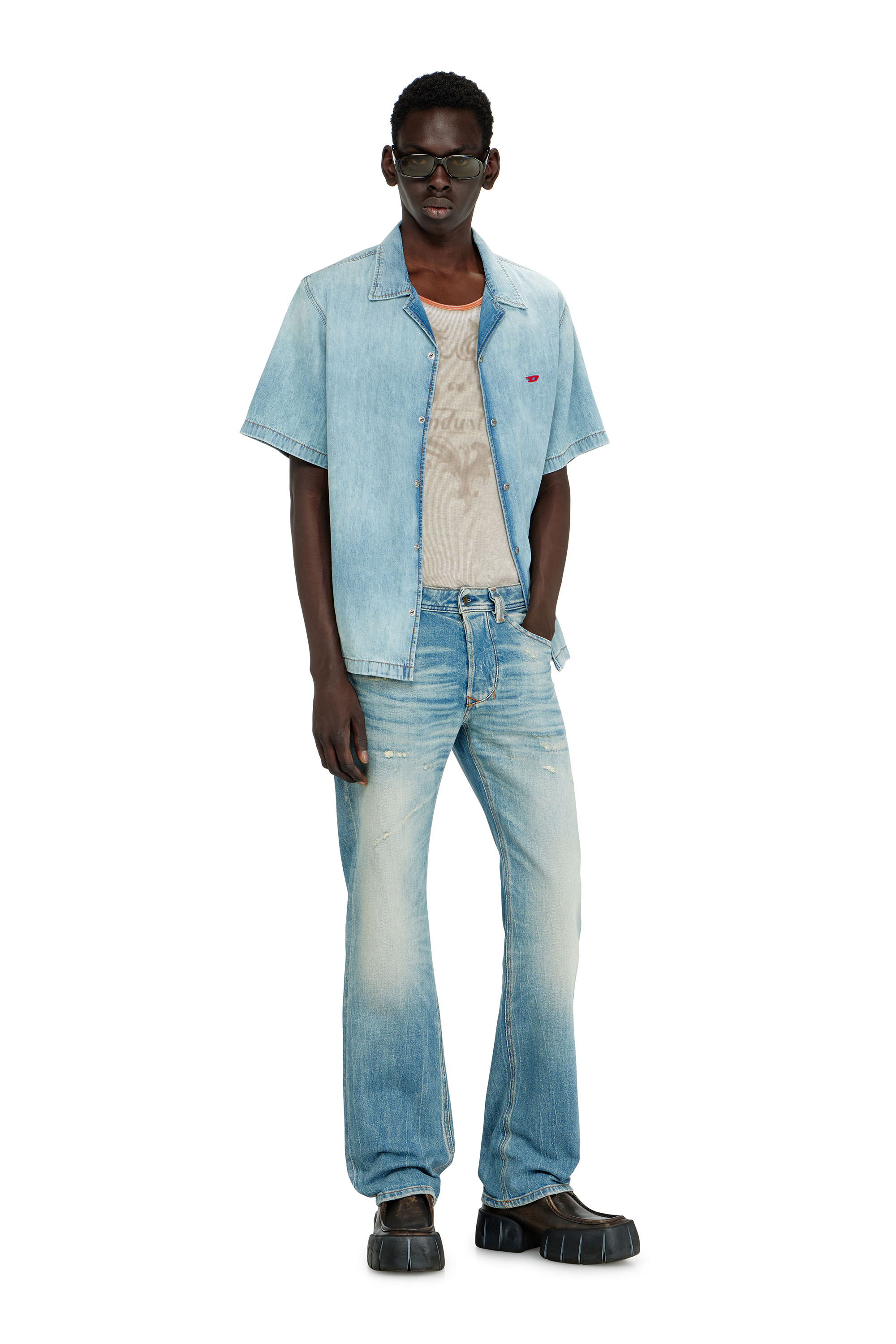 Diesel - Regular Jeans 1985 Larkee 09P33 Hombre, Azul Claro - 2