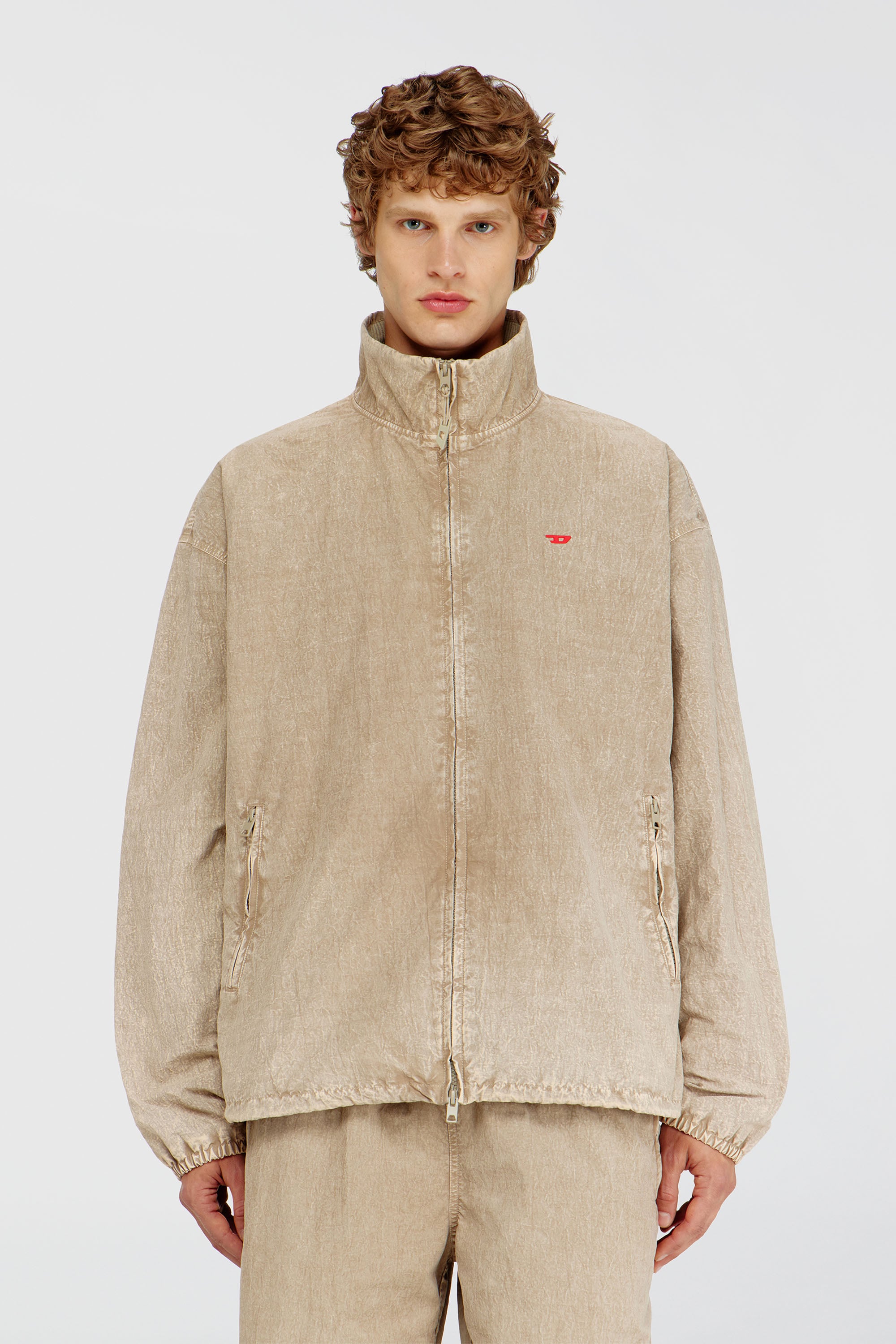 Diesel - J-CORSE-PLBH, Chaqueta taslan tratada con acabado especial Hombre in Beige - 1