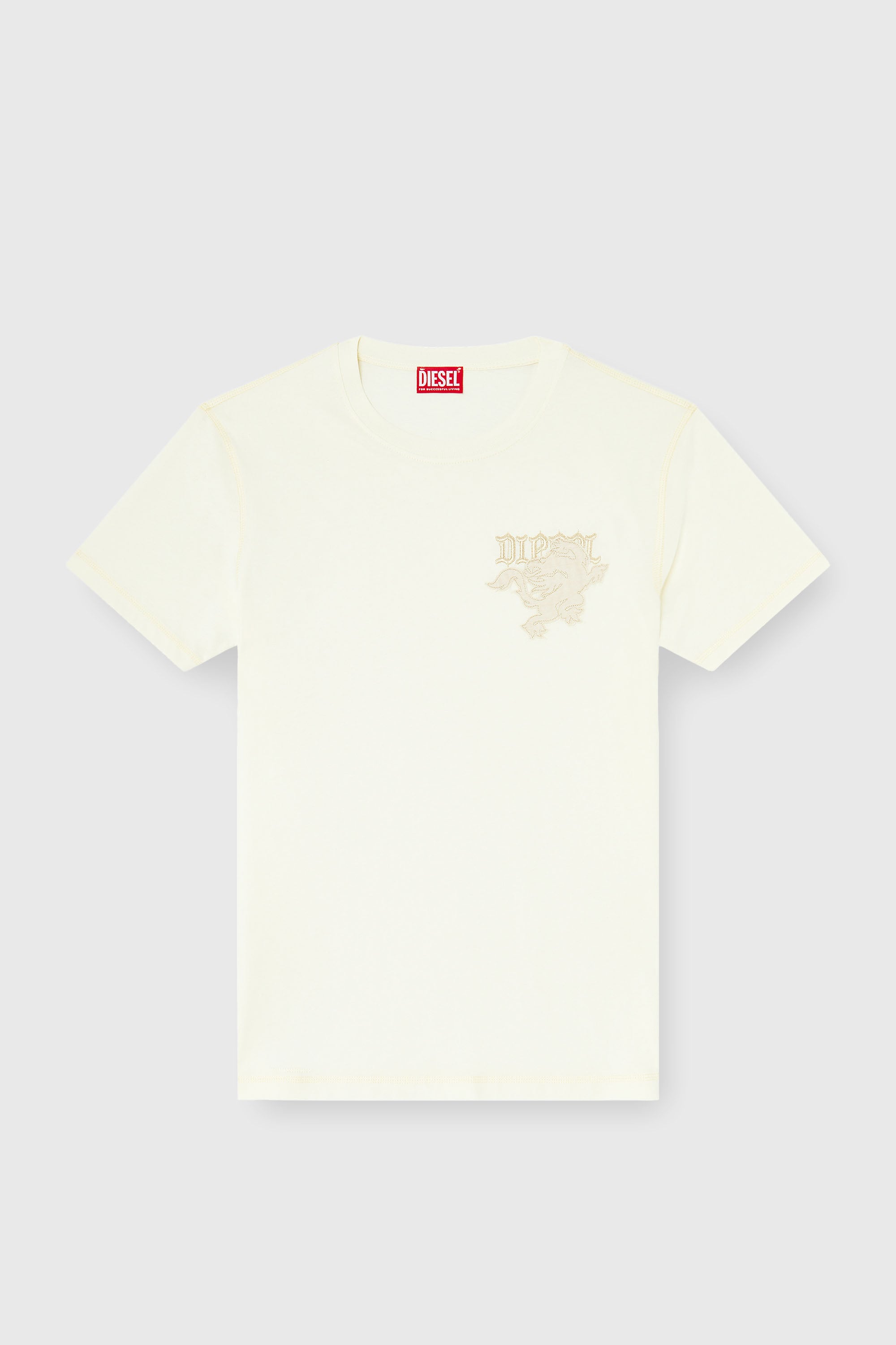 Diesel - T-ADJUST-NOTCH, Camiseta regular con parche bordado Hombre in Blanco - 2
