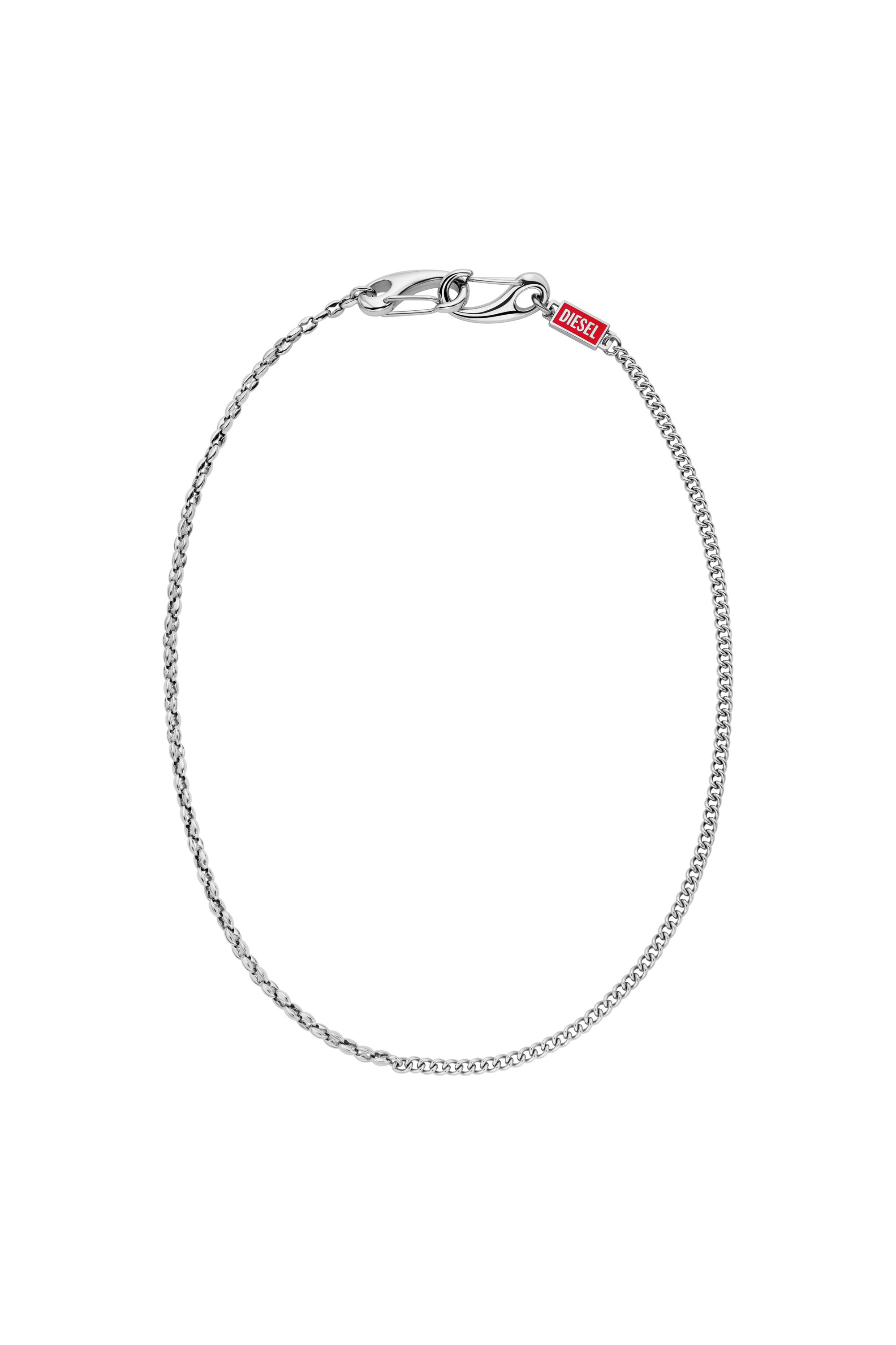 Diesel - DX1695040 JEWELLERY, Collar de cadena de acero inoxidable multiuso Unisex in Plateado - 1