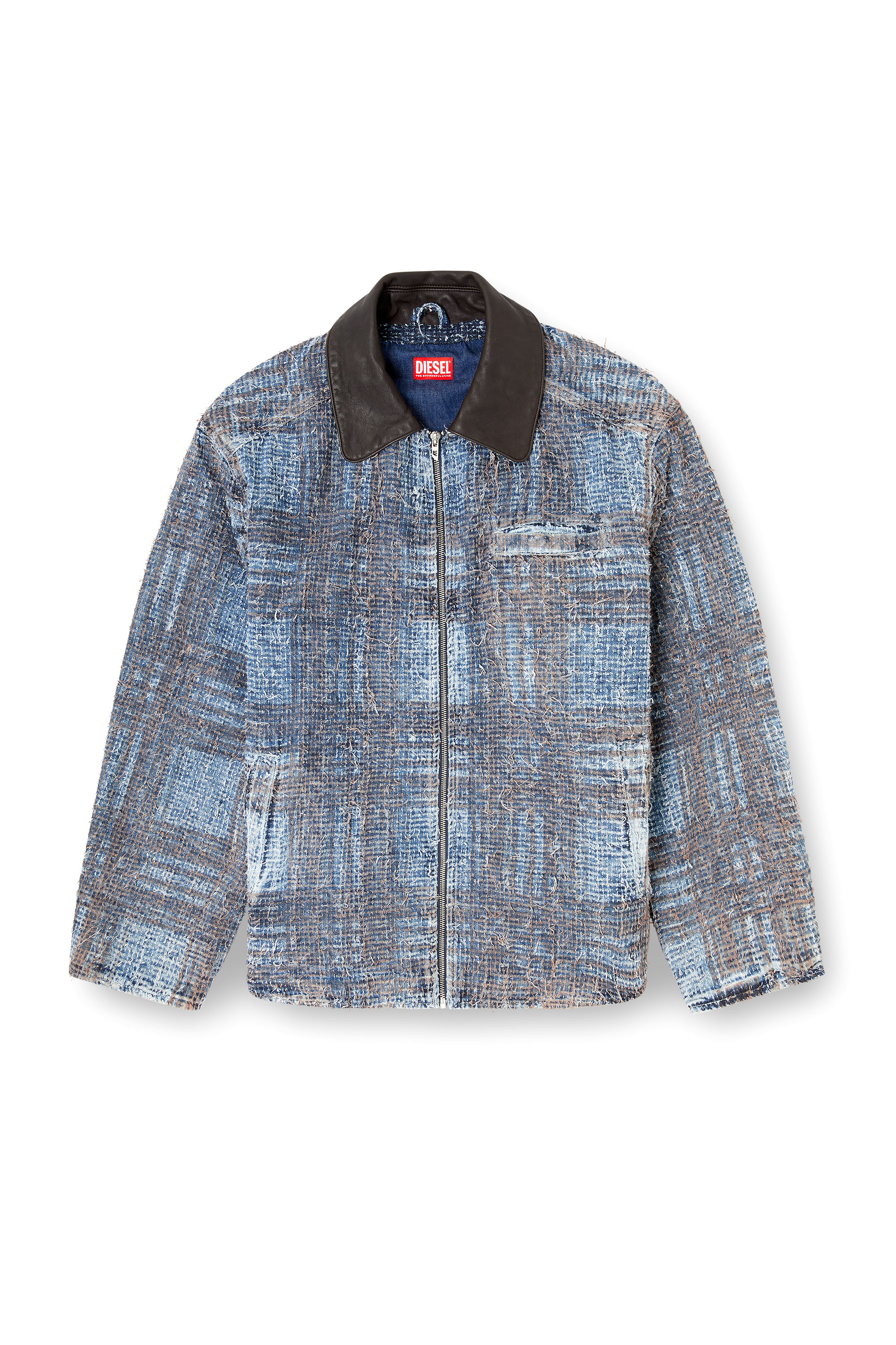 Diesel - D-IVAR-S1, Chaqueta en denim bouclé gráfico Hombre in Azul marino - 3