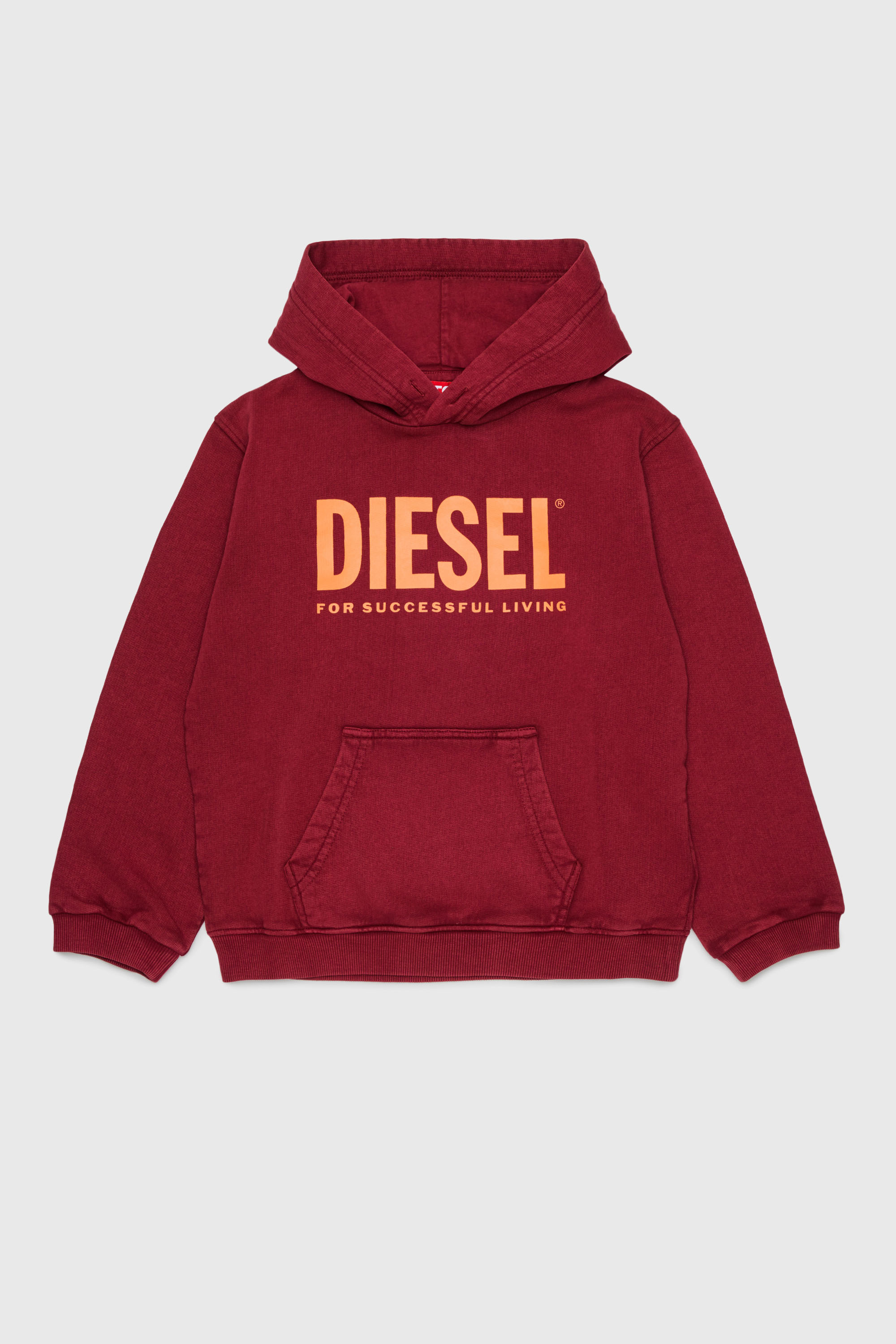 Diesel - STISEL OVER, Sudadera con estampado de logo maxi Hombre in Rojo - 1