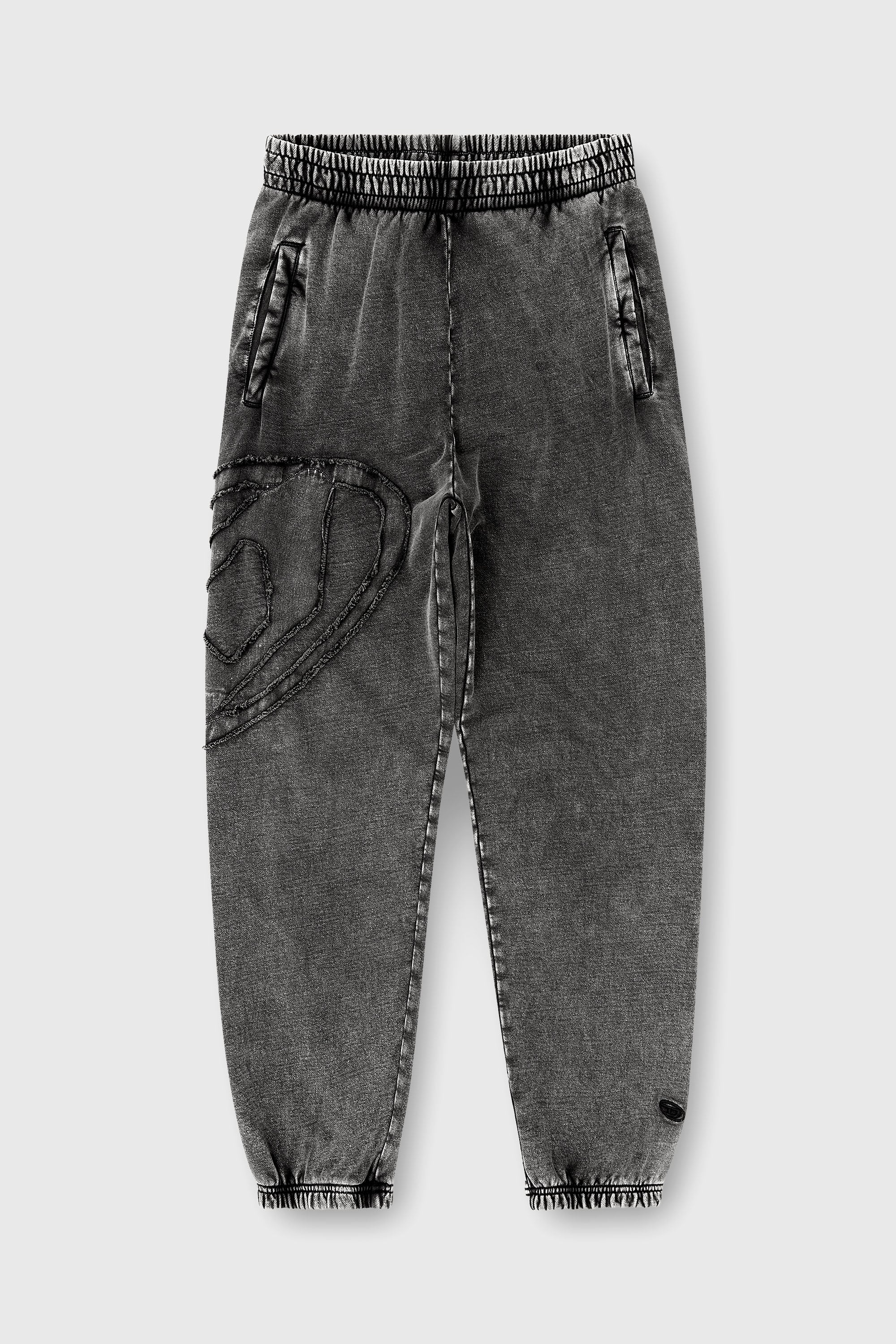 Diesel - P-MARKY-DEN, Pantalones de algod&oacute;n org&aacute;nico con parche Oval D Hombre in Gris - 2