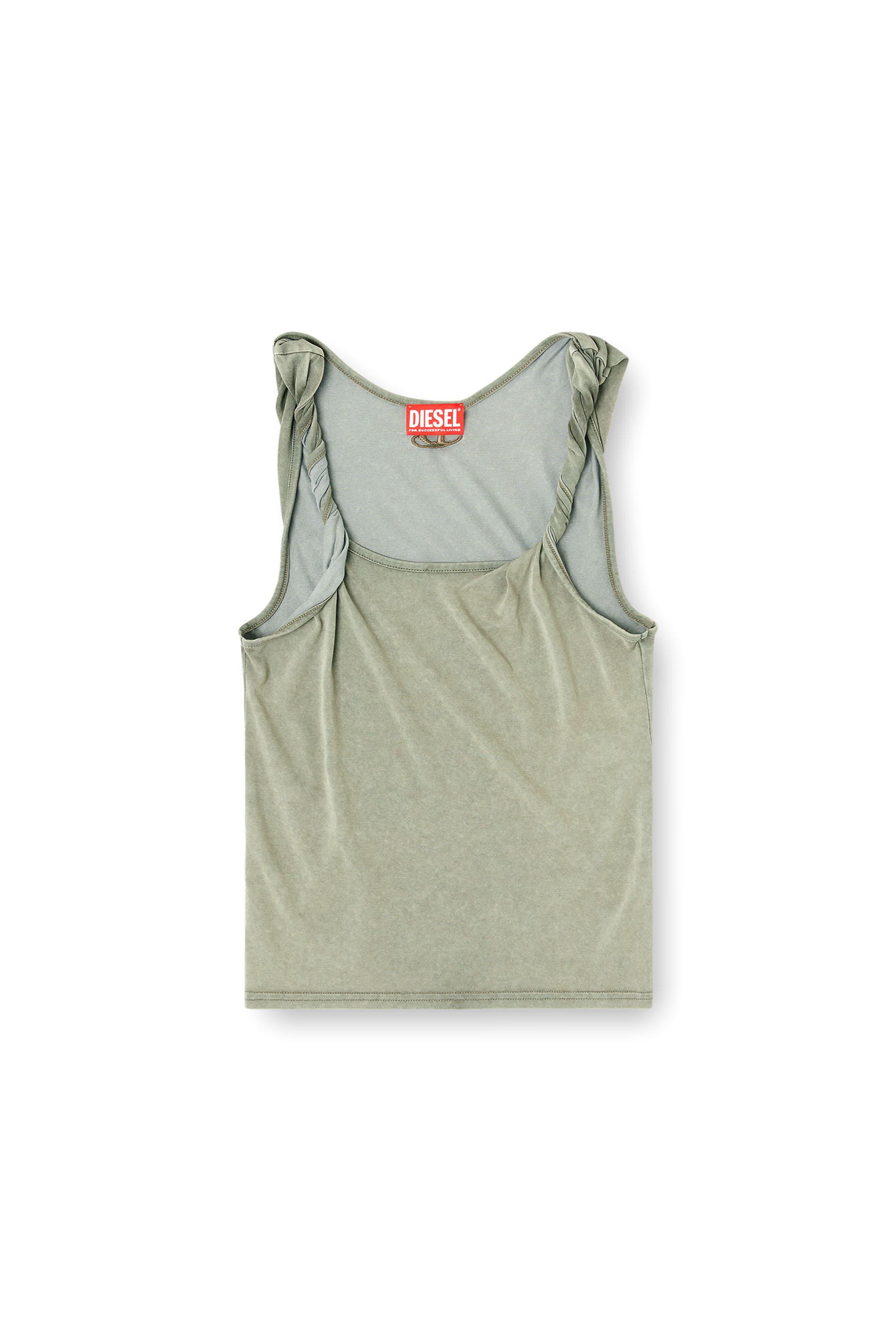 Diesel - T-TWY-S1, Camiseta sin mangas con tirantes retorcidos Mujer in Verde - 2