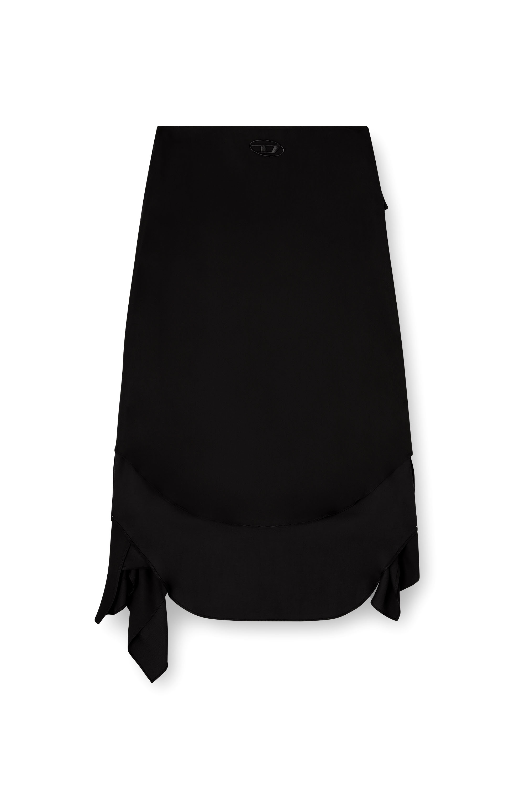 Diesel - O-TALI, Falda de cupro fluido con nudo en la parte delantera Mujer in Negro - 3