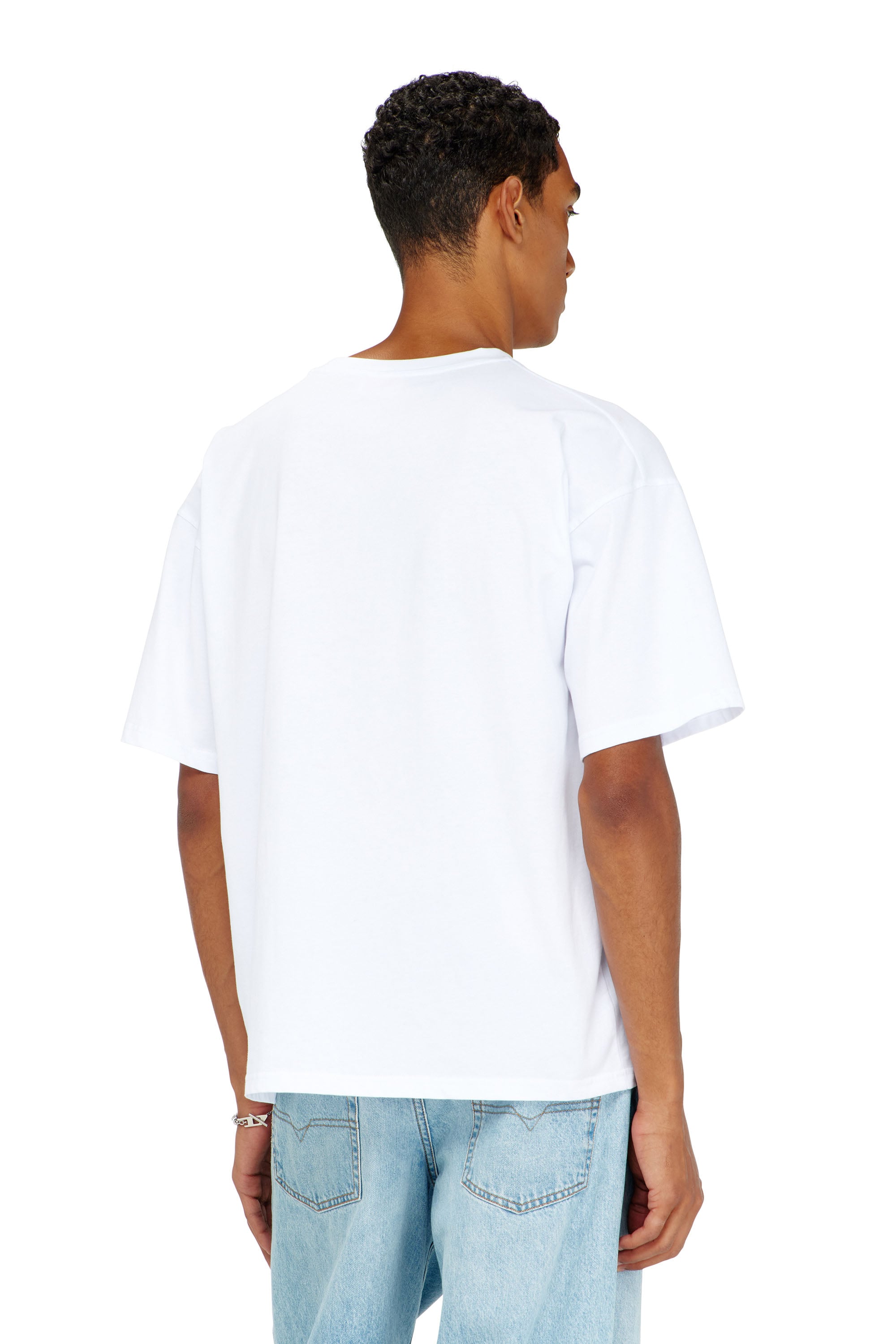 Diesel - T-BOXT-DCO, Camiseta de algod&oacute;n relajada con bordado Oval D Hombre in Blanco - 4