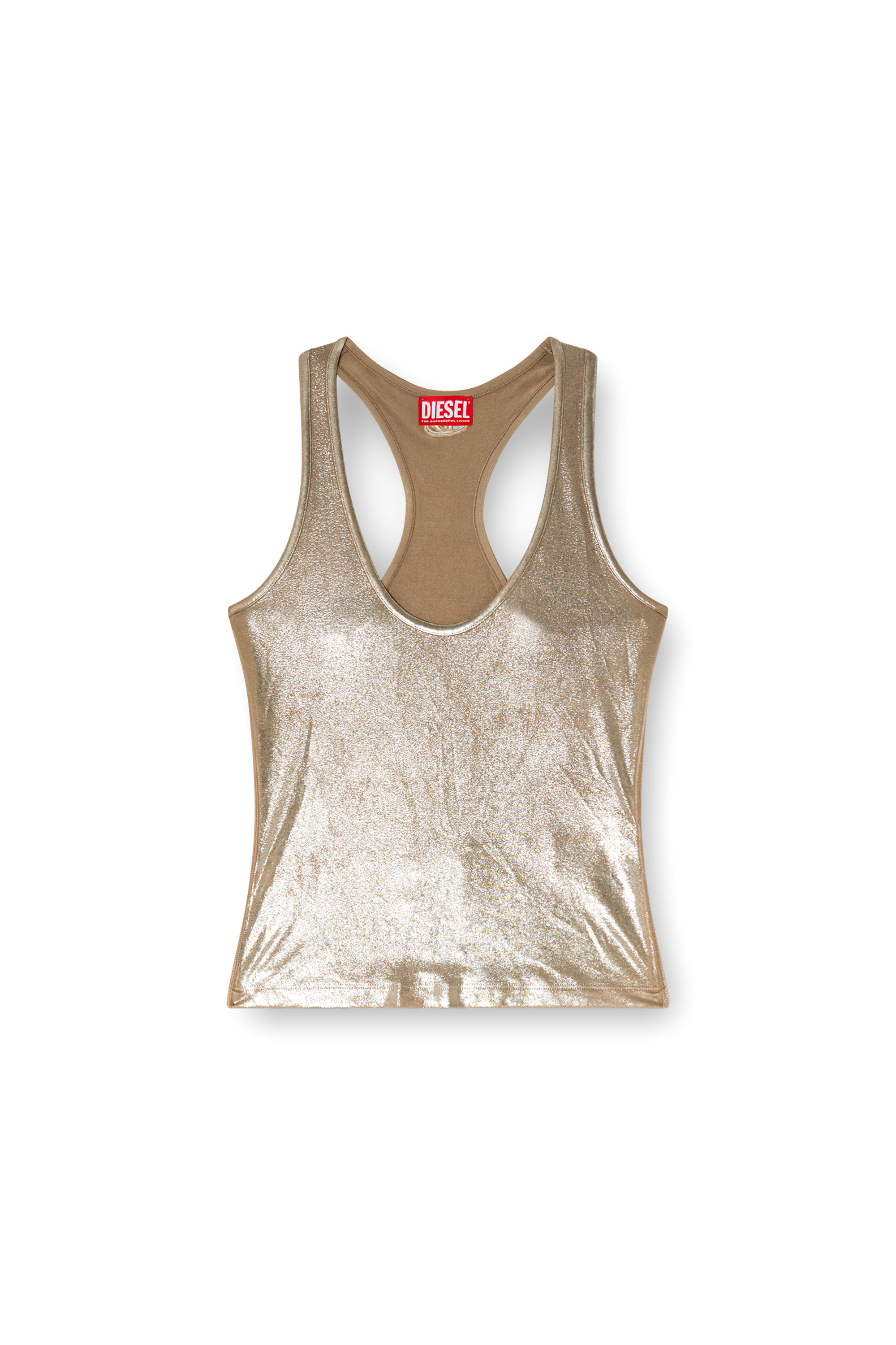 Diesel - T-AMA, Camiseta metálica con tirantes Mujer in Beige - 3