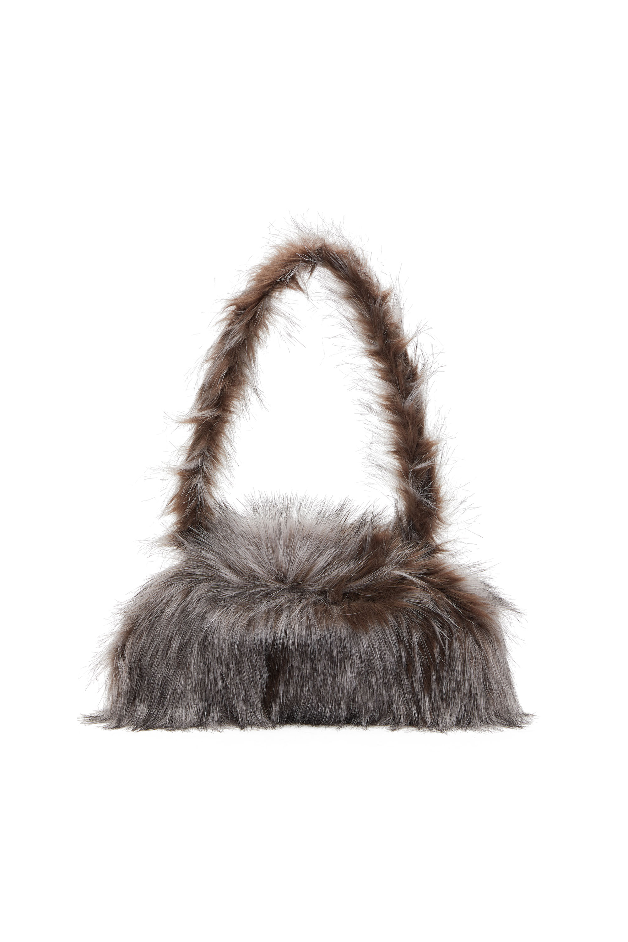 Diesel - PLAY CROSSBODY, Bolso de bandolera peludo Mujer in Gris - 2