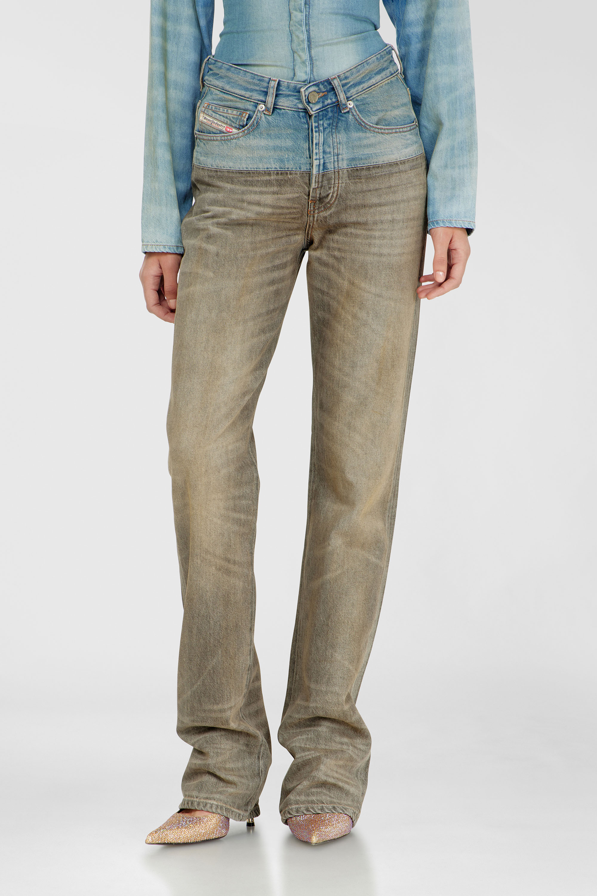 Diesel - Regular Jeans D-Sie 0ADDX Mujer, Gris/Azul marino - 4