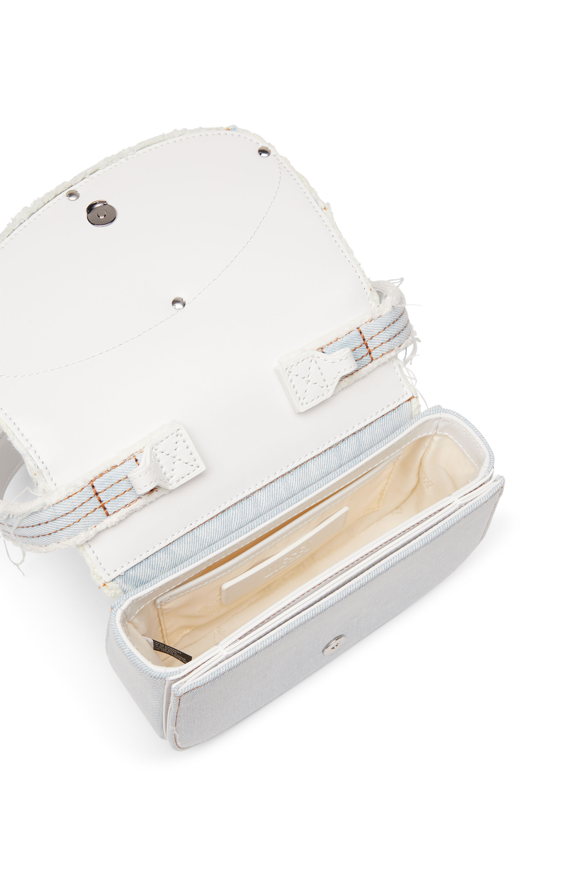 Diesel - 1DR, 1DR-Bolso de hombro icónico de denim y cuero Mujer in Azul marino - 3