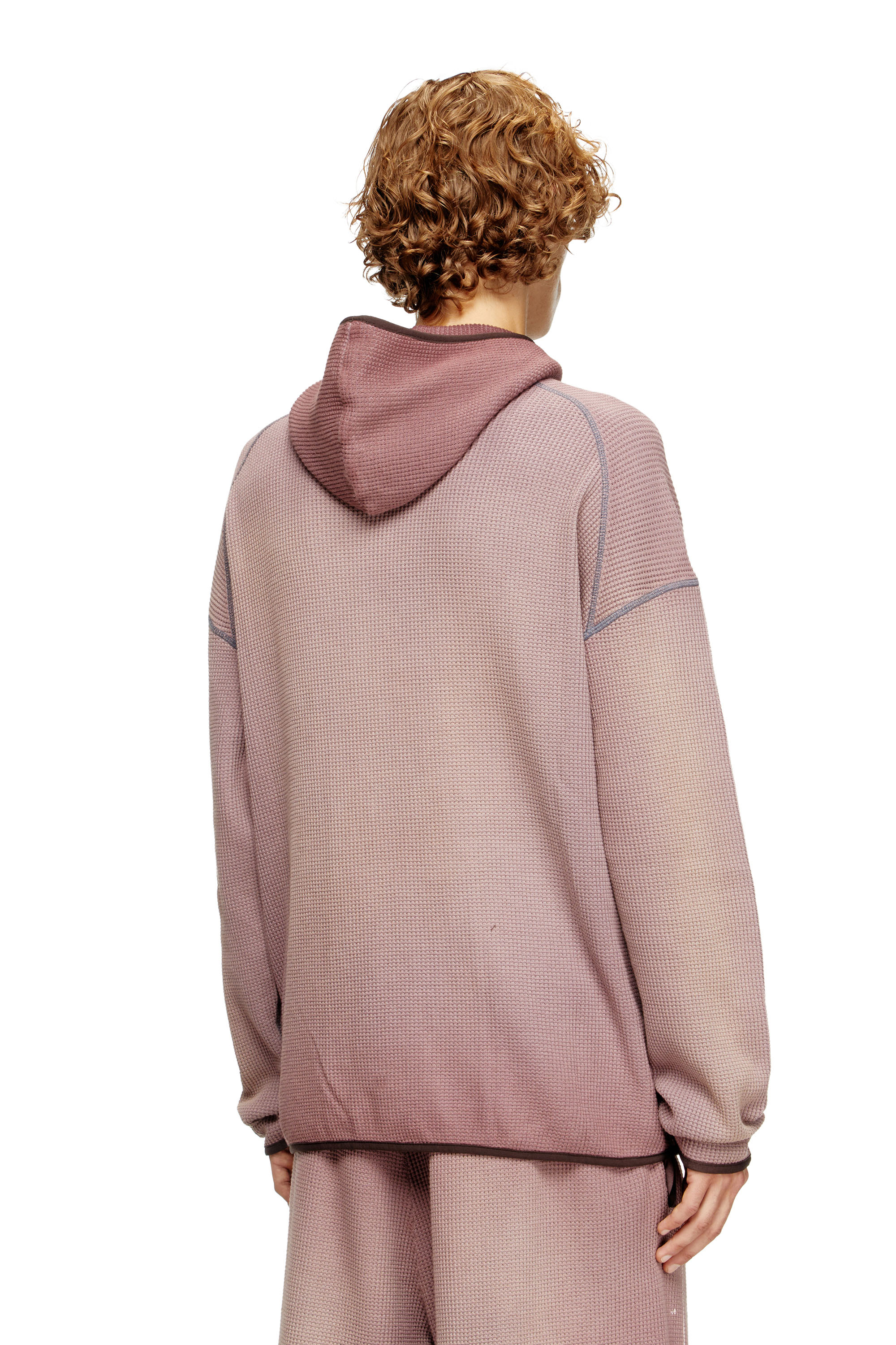 Diesel - S-WAF-HOOD-NEW, Sudadera con capucha desteñida y estampado gráfico Hombre in Morado - 4