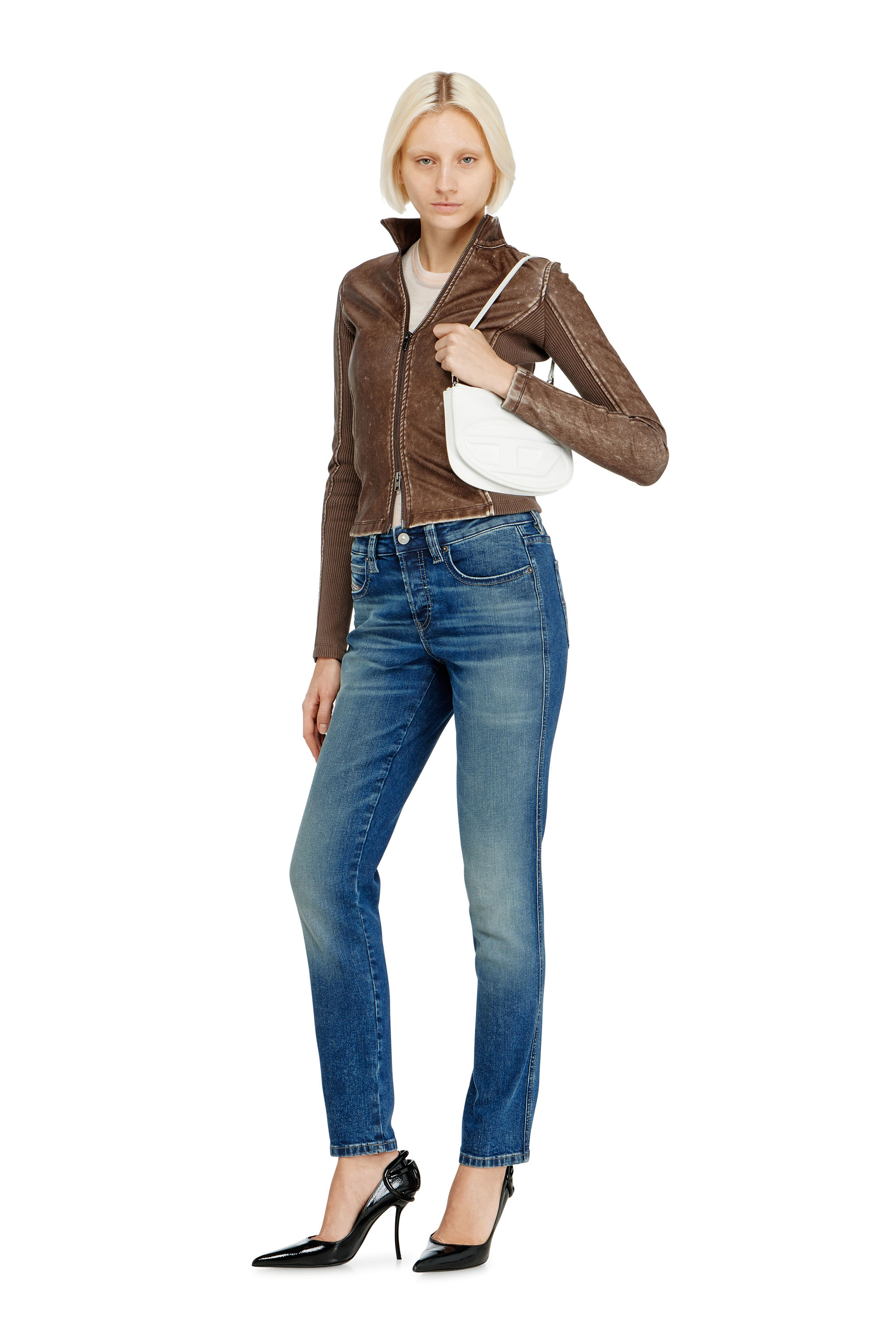 Diesel - 1DR TWIN, 1DR Twin-Bolso de hombro con doble bolsillo en cuero estampado Mujer in Blanco - 2