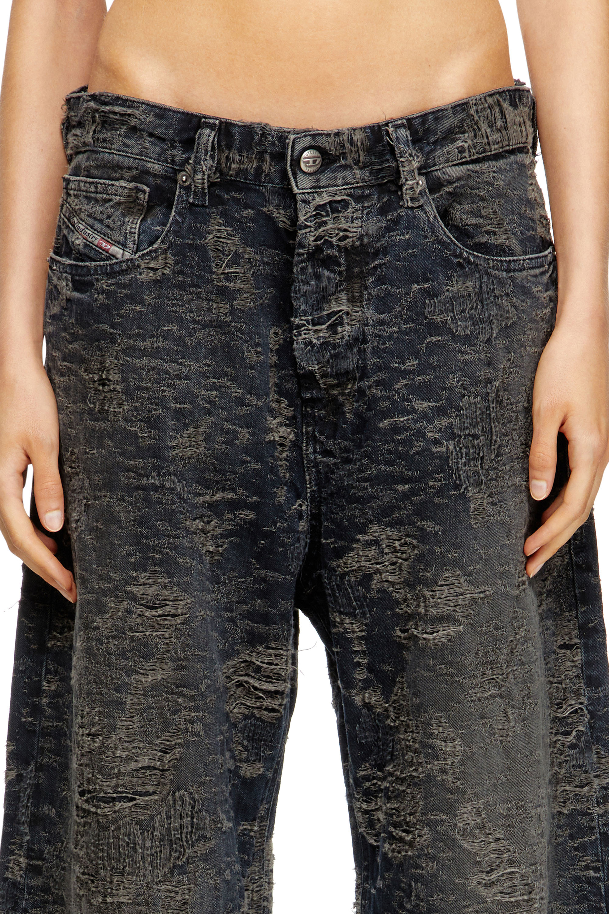 Diesel - Relaxed Jeans 1996 D-Sire 007BV Mujer, Negro/Gris oscuro - 5