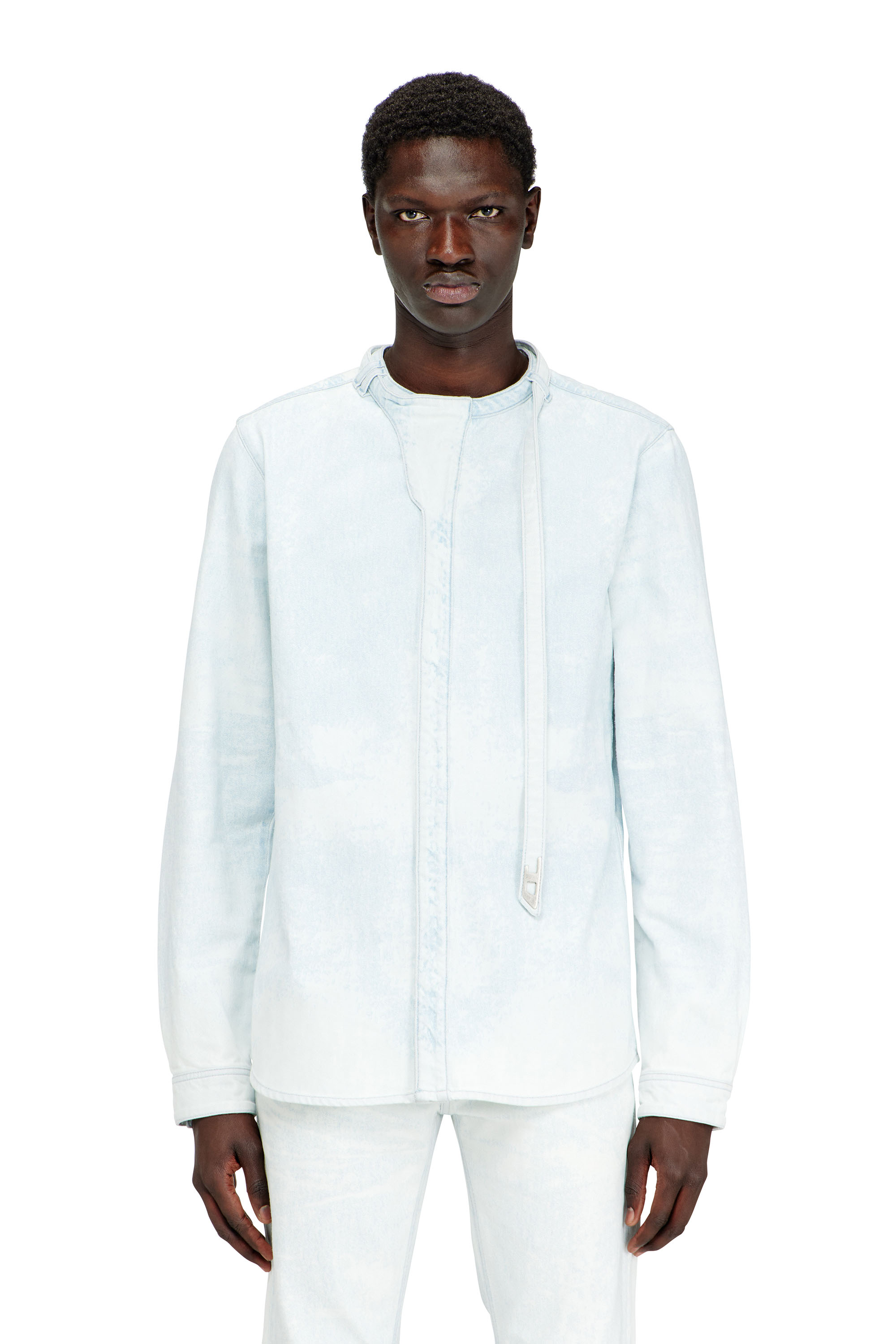 Diesel - D-TYLLAR-FSI, Camisa de denim satinado azul hielo Hombre in Azul marino - 3