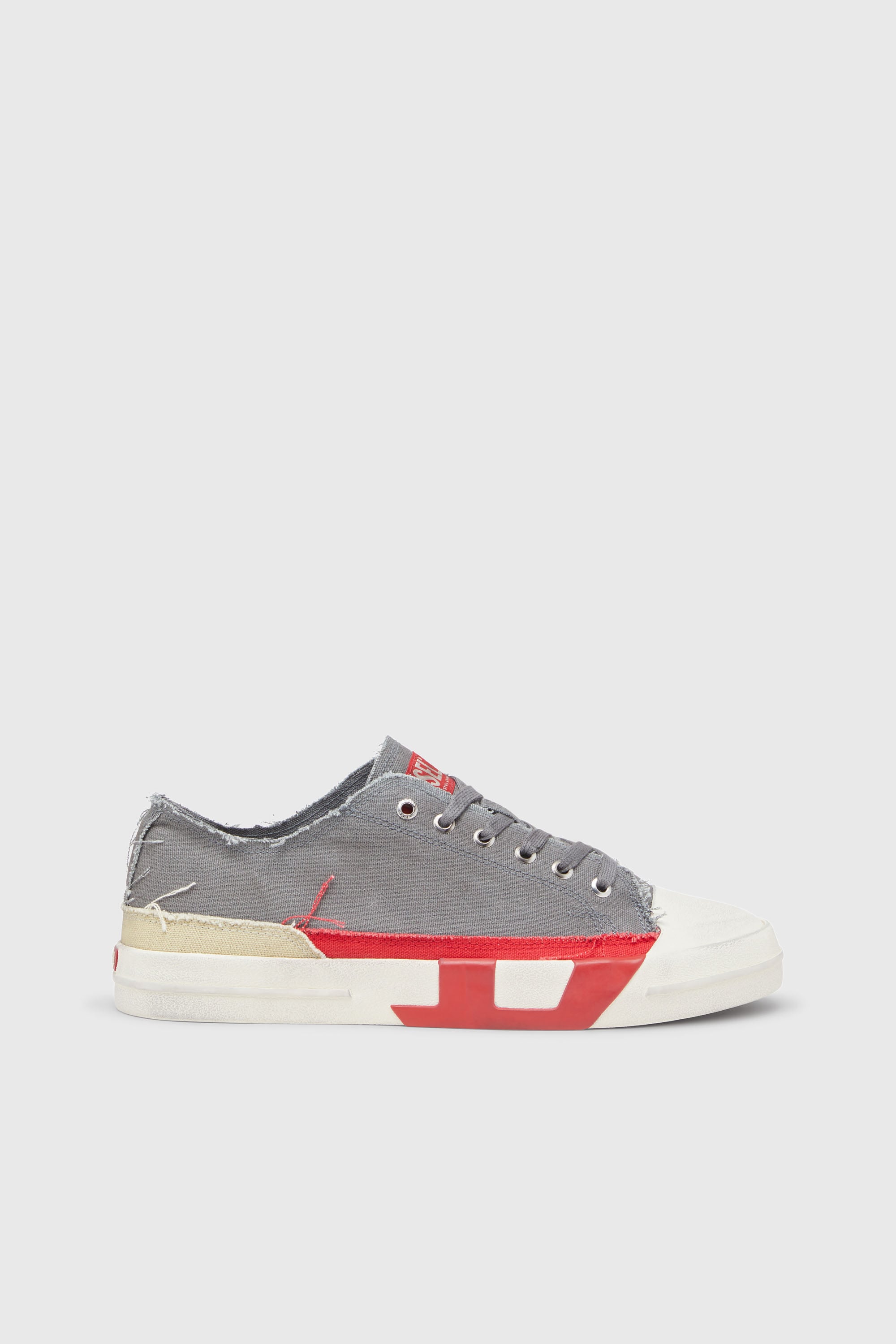 Diesel - S-D-VERSE LOW, S-D-Verse-Zapatillas de lona con efecto desgastado Hombre in Gris - 1