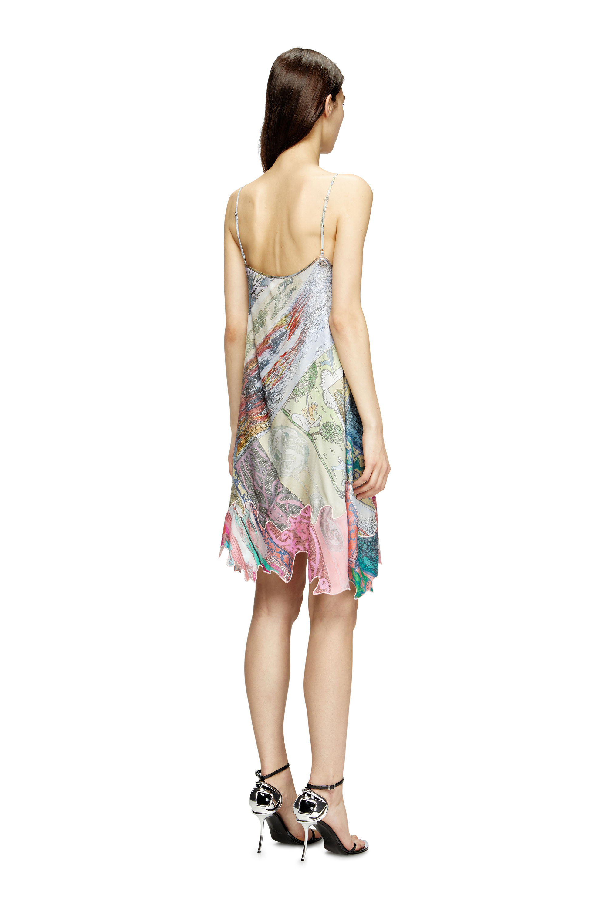Diesel - D-ARIA, Vestido lencero de viscosa con estampado heráldico Mujer in Multicolor - 4