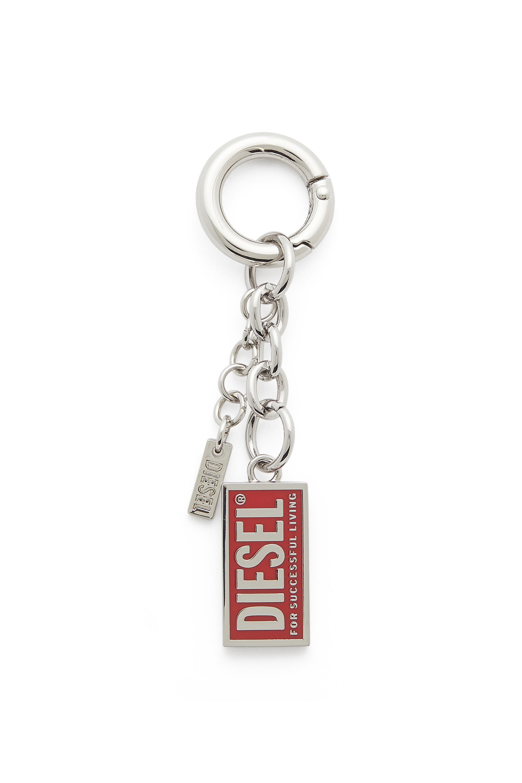 Diesel - CHARM-BISCOTTO, Llavero met&aacute;lico con charm logo Biscotto Mujer in Plateado - 1
