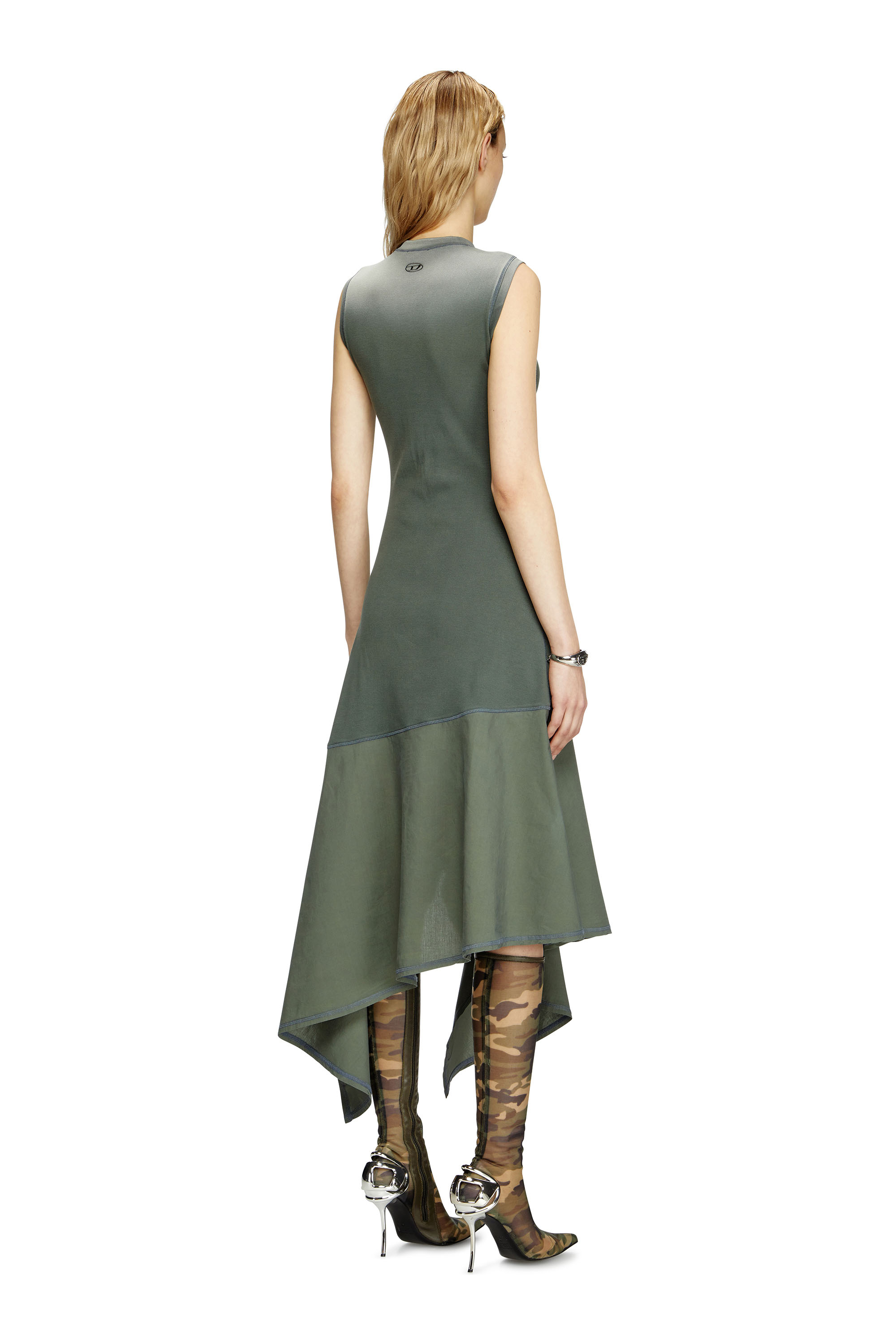 Diesel - D-ELICY, Vestido sin mangas asimétrico Mujer in Verde - 4