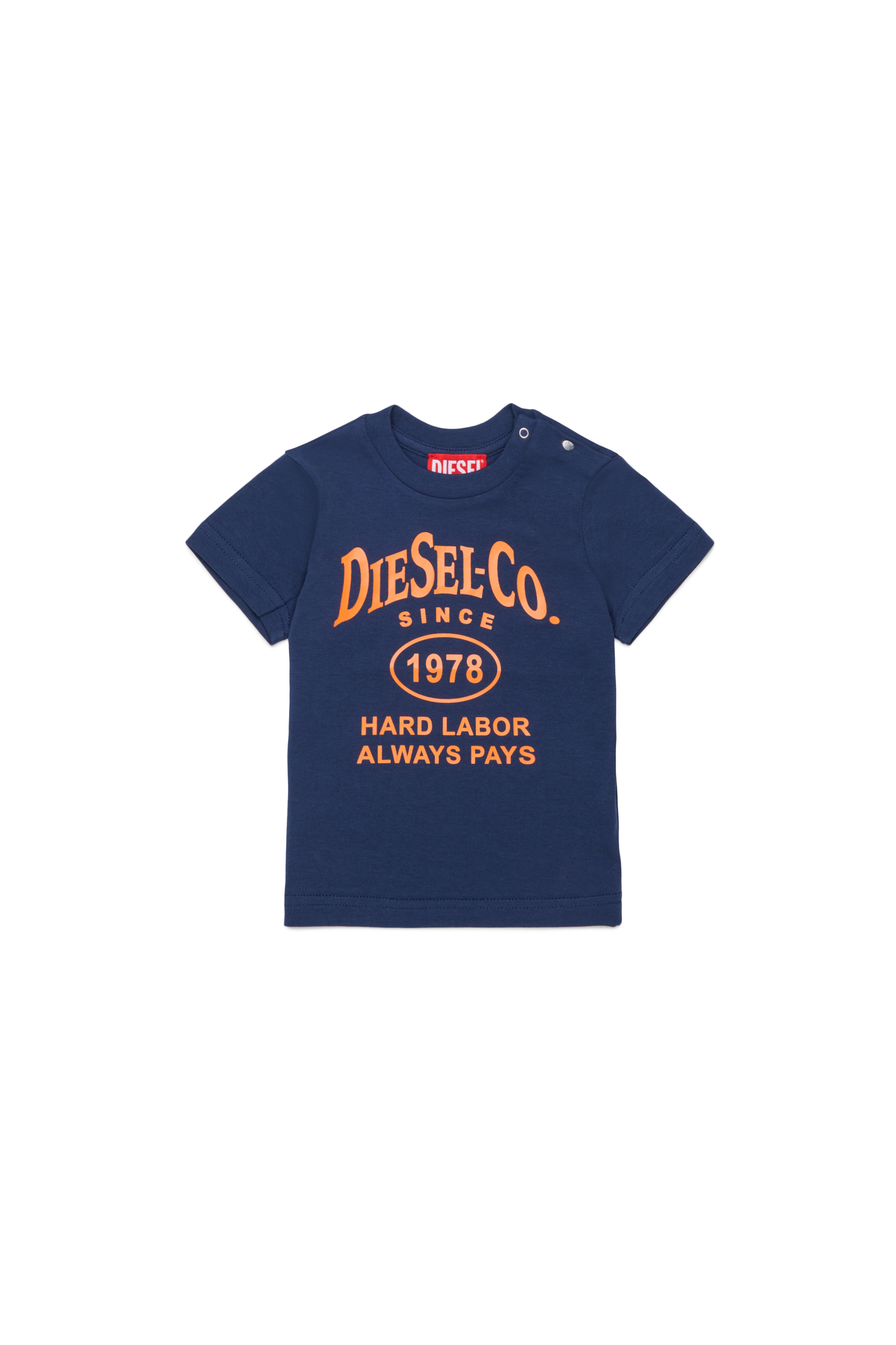 Diesel - TSINB, Camiseta de algod&oacute;n con estampado de eslogan Hombre in Azul marino - 1