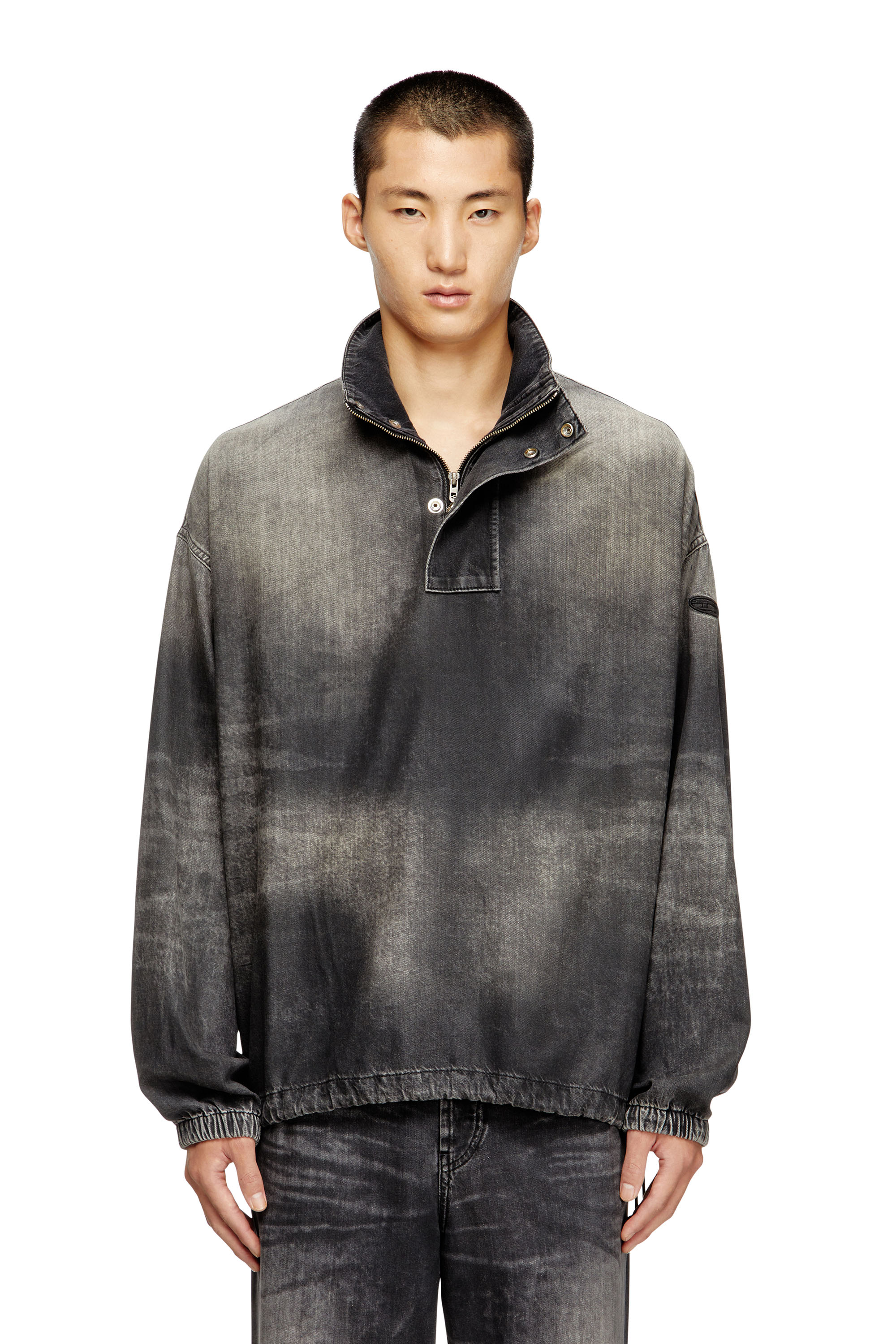 Diesel - D-FLOW-S3, Top de denim con cuello alto Unisex in Negro - 1
