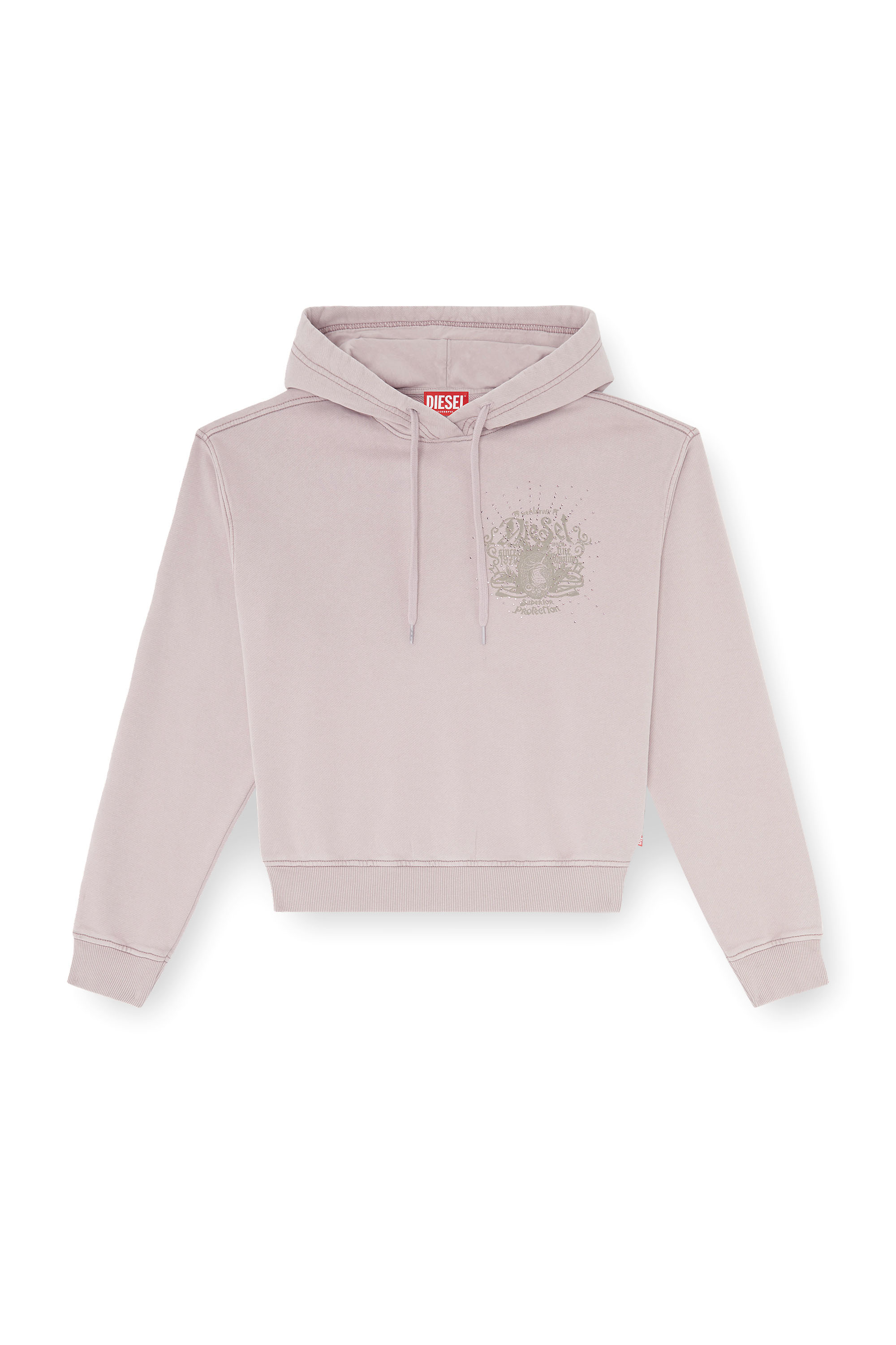 Diesel - F-PHOENY, Sudadera con capucha, estampados y tachuelas de strass Mujer in ToBeDefined - 3