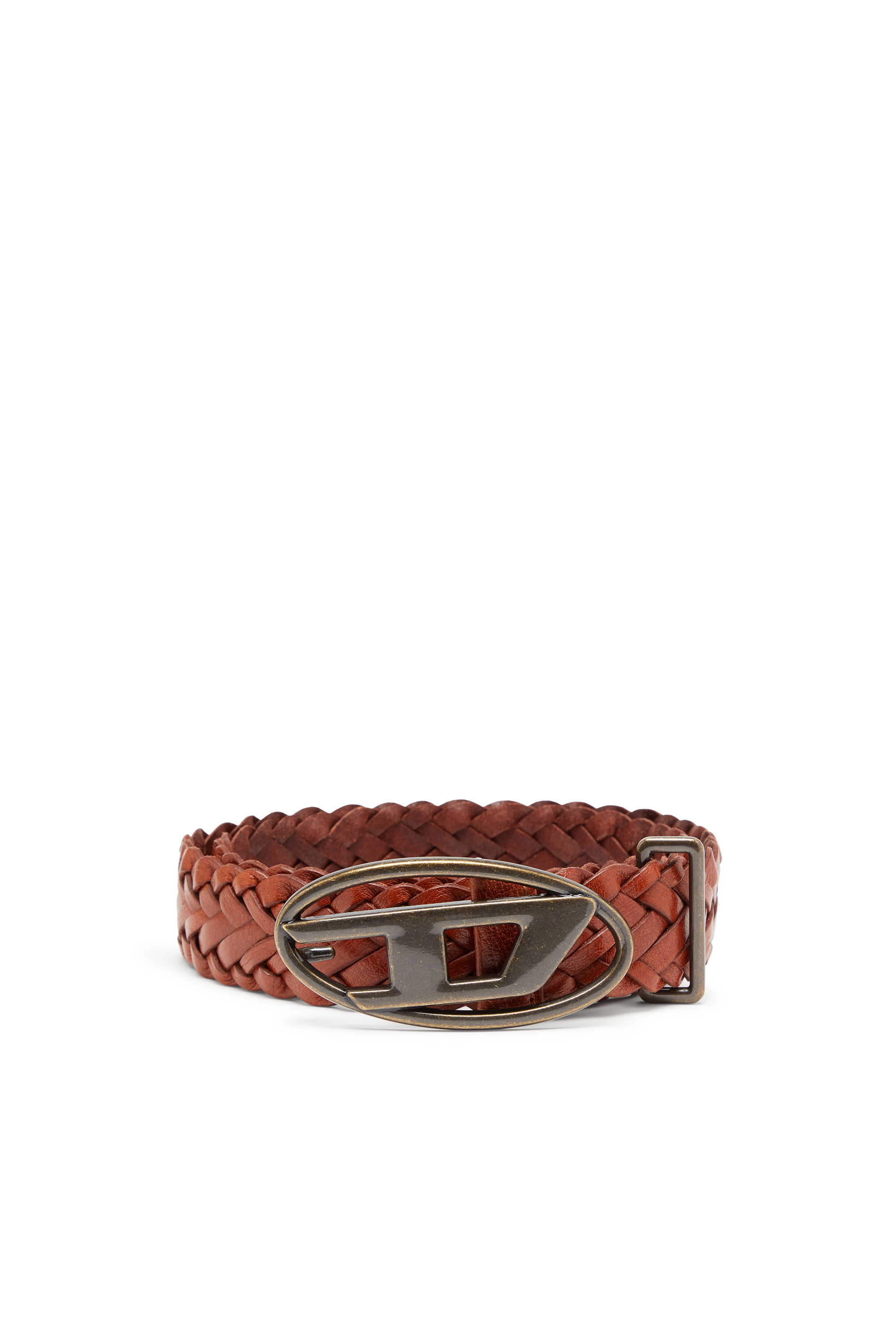Diesel - B-1DR BRAIDERED, Cintur&oacute;n de cuero trenzado de 4 cm Unisex in Marr&oacute;n - 1