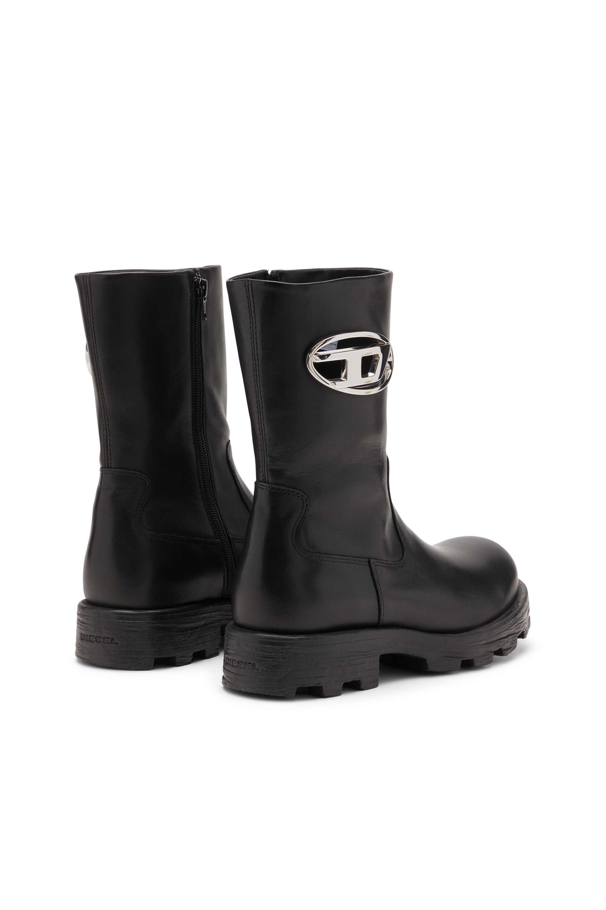 Diesel - D-HAMMER BKR D W, Woman's D-Hammer-Biker boots in shiny leather in null - 3