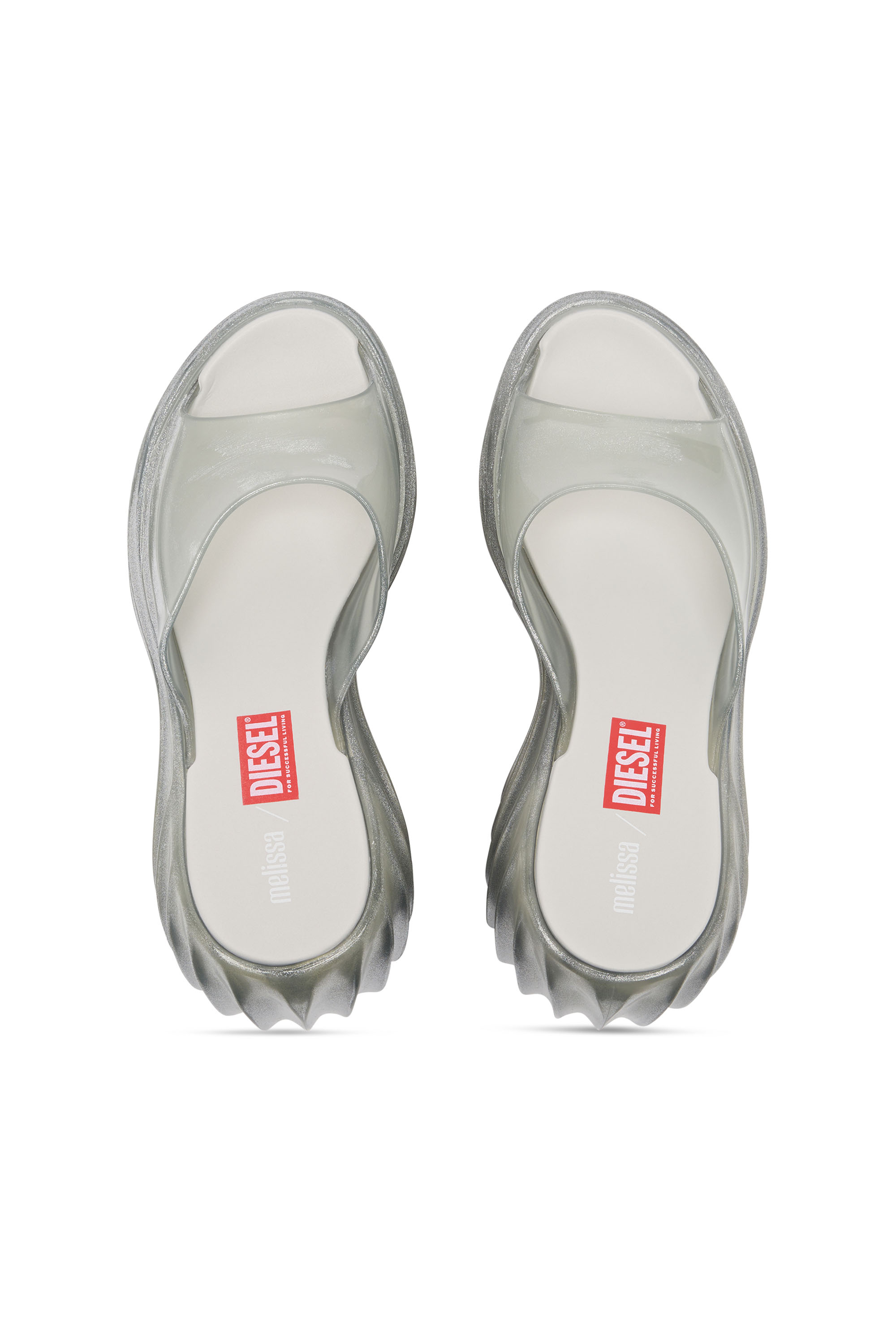 Diesel - MELISSA QUANTUM PLATFORM, Zueco de plataforma en Melflex&reg; Mujer in Plateado - 4