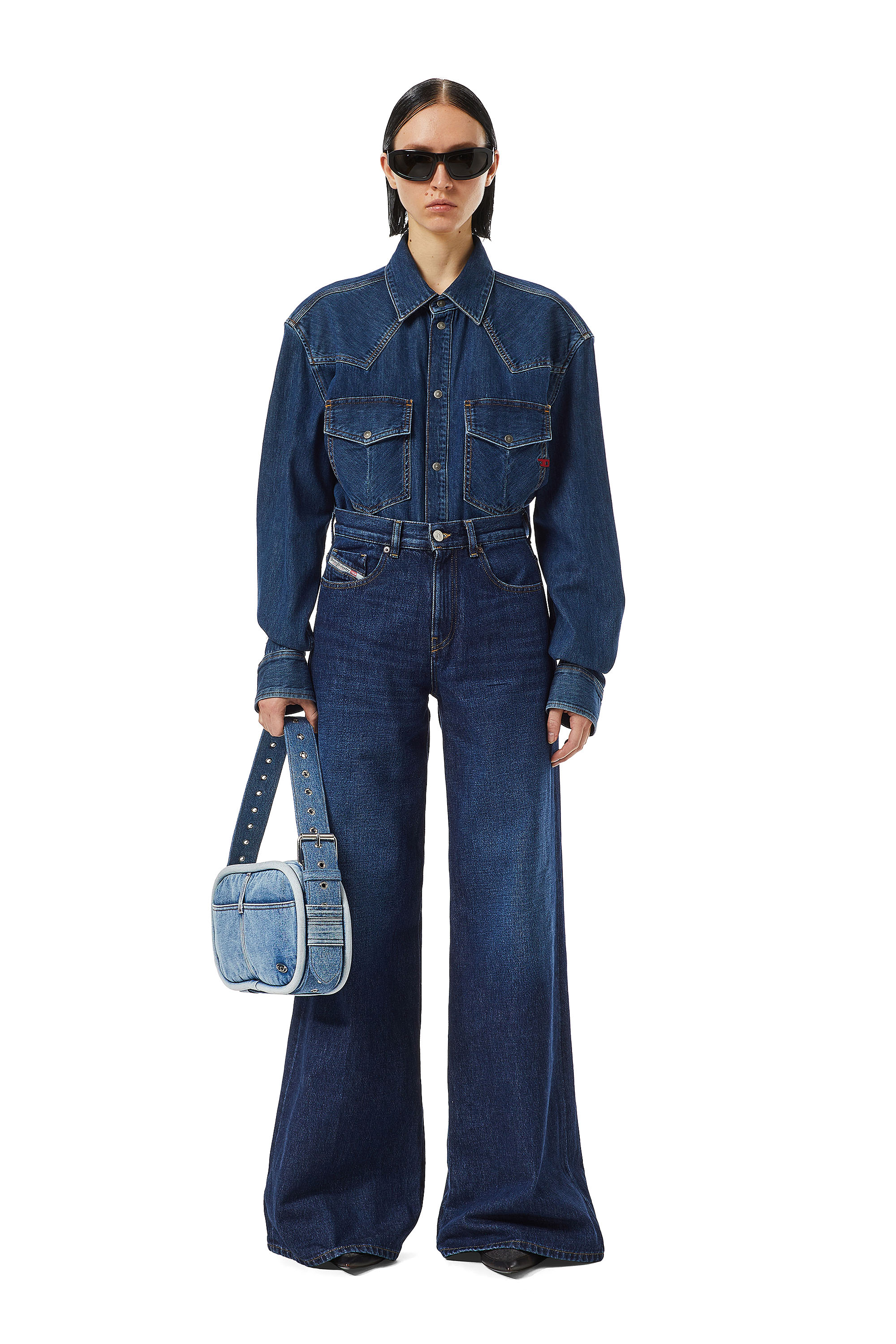 Diesel - 1978 D-Akemi 09C03 Bootcut and Flare Jeans, Azul Oscuro - Image 5