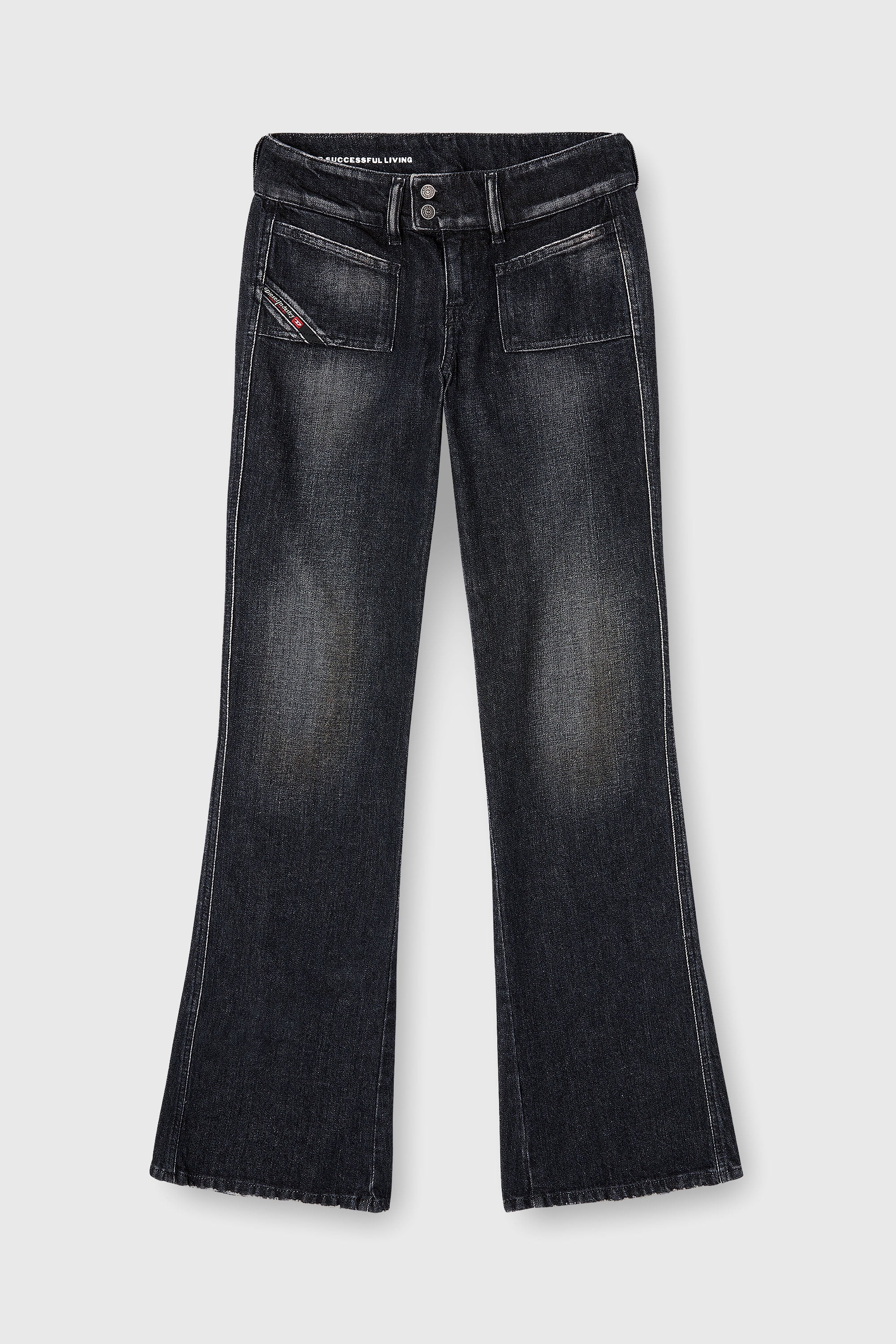 Diesel - Bootcut Jeans D-Hush 09N50 Mujer, Negro/Gris oscuro - 2