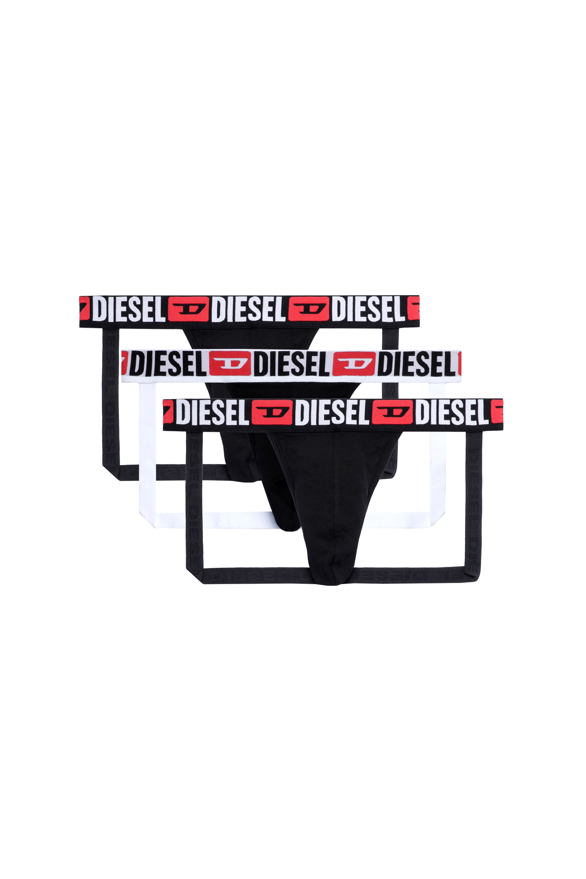 Diesel - UMBR-JOCKYTHREEPACK, Hombre Paquete de tres suspensorios con cintura con logotipo in Negro - Image 1
