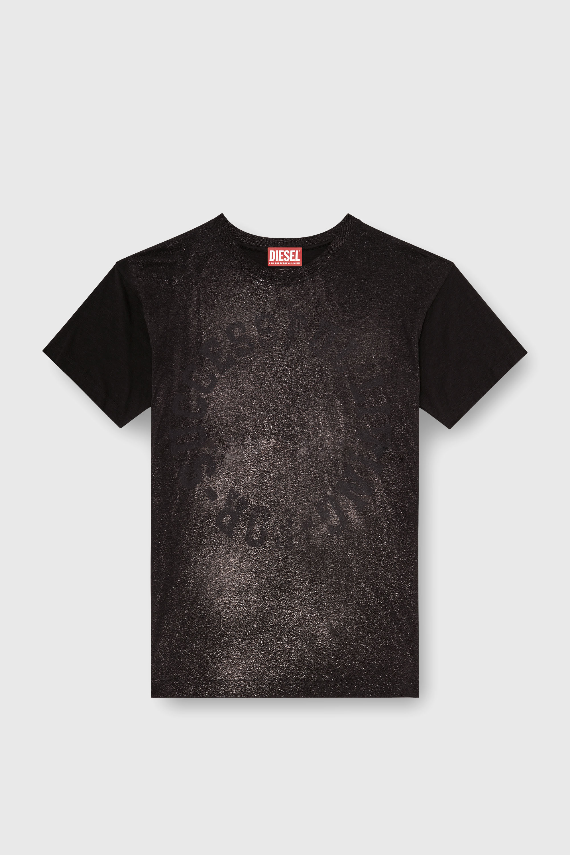 Diesel - T-NORM-AA2, Camiseta de algod&oacute;n con estampado foil en el pecho Hombre in Negro - 2