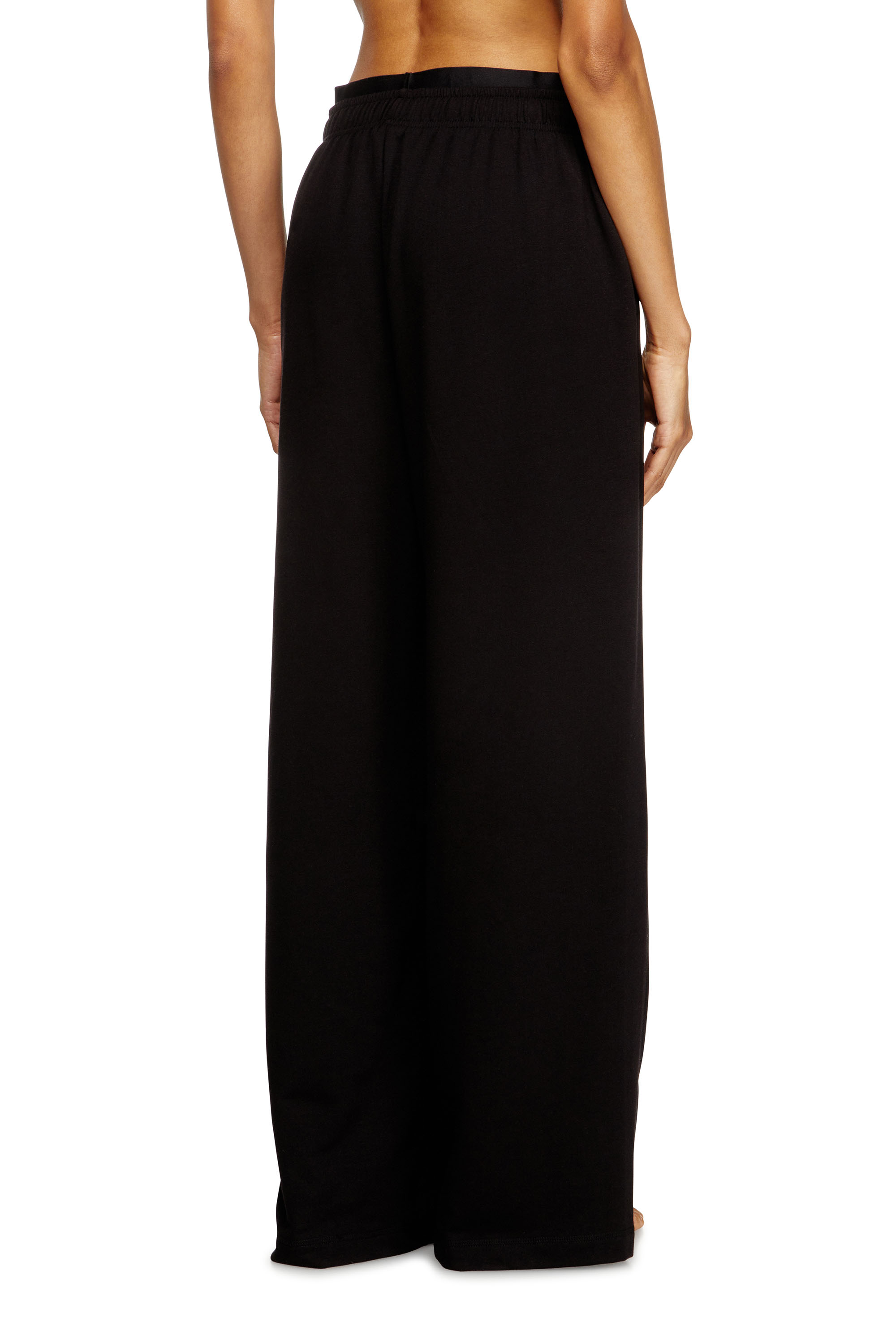Diesel - LESLIE-D-POP, Woman's Cotton terry sweatpants with logo waistband in Black - 3